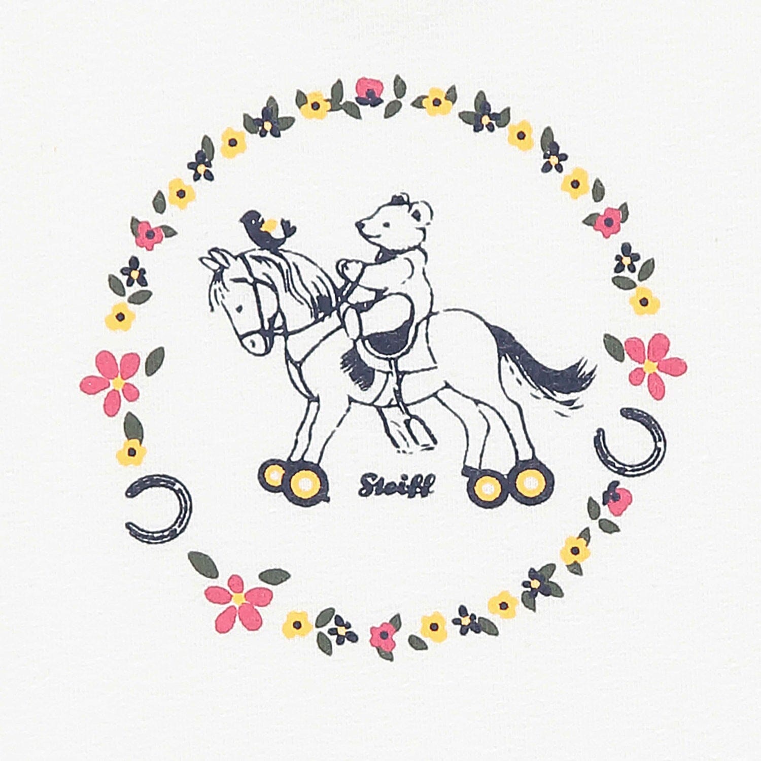 Steiff Baby Langarmshirt creme mit Teddy Motiv Langarmshirt Steiff