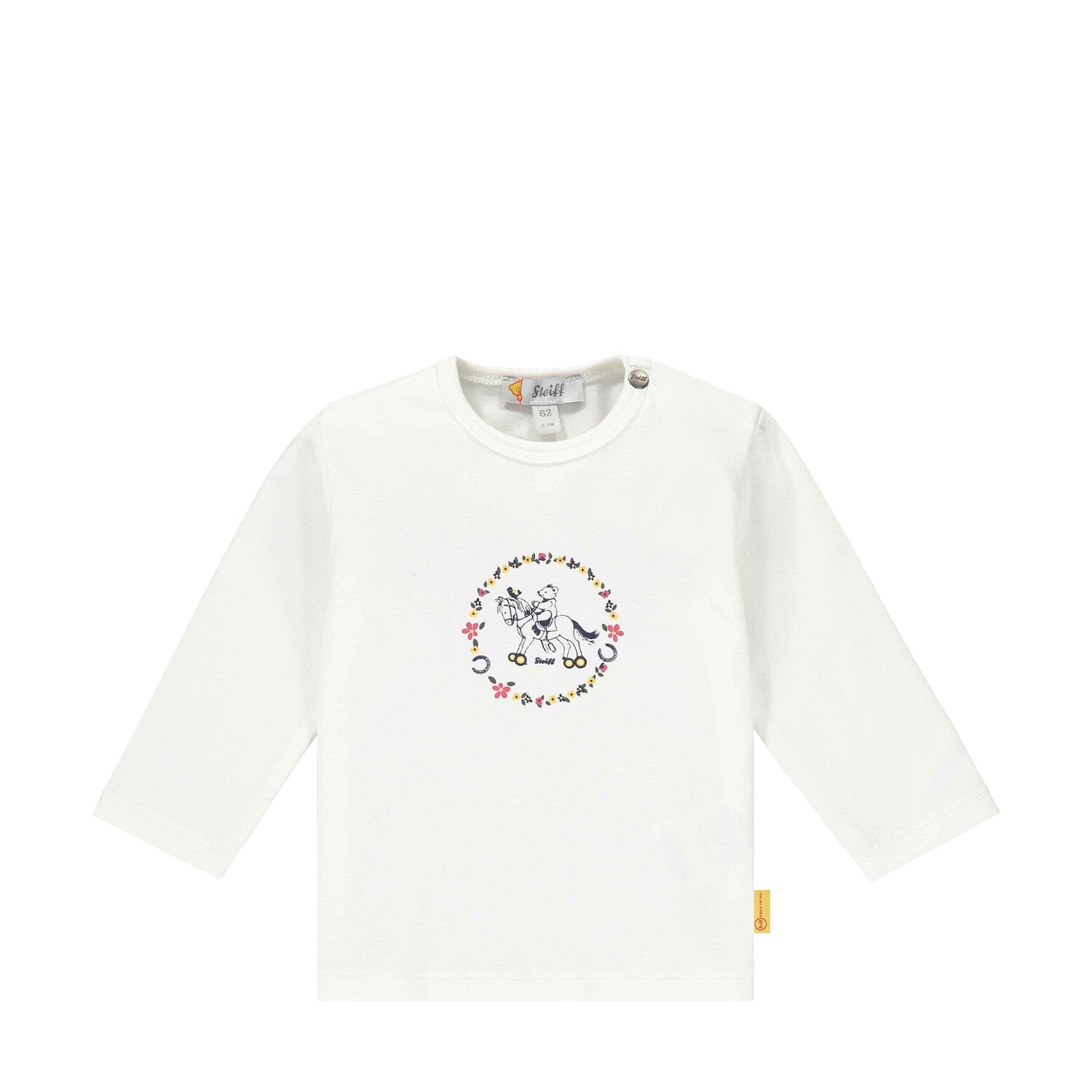 Steiff Baby Langarmshirt creme mit Teddy Motiv Langarmshirt Steiff