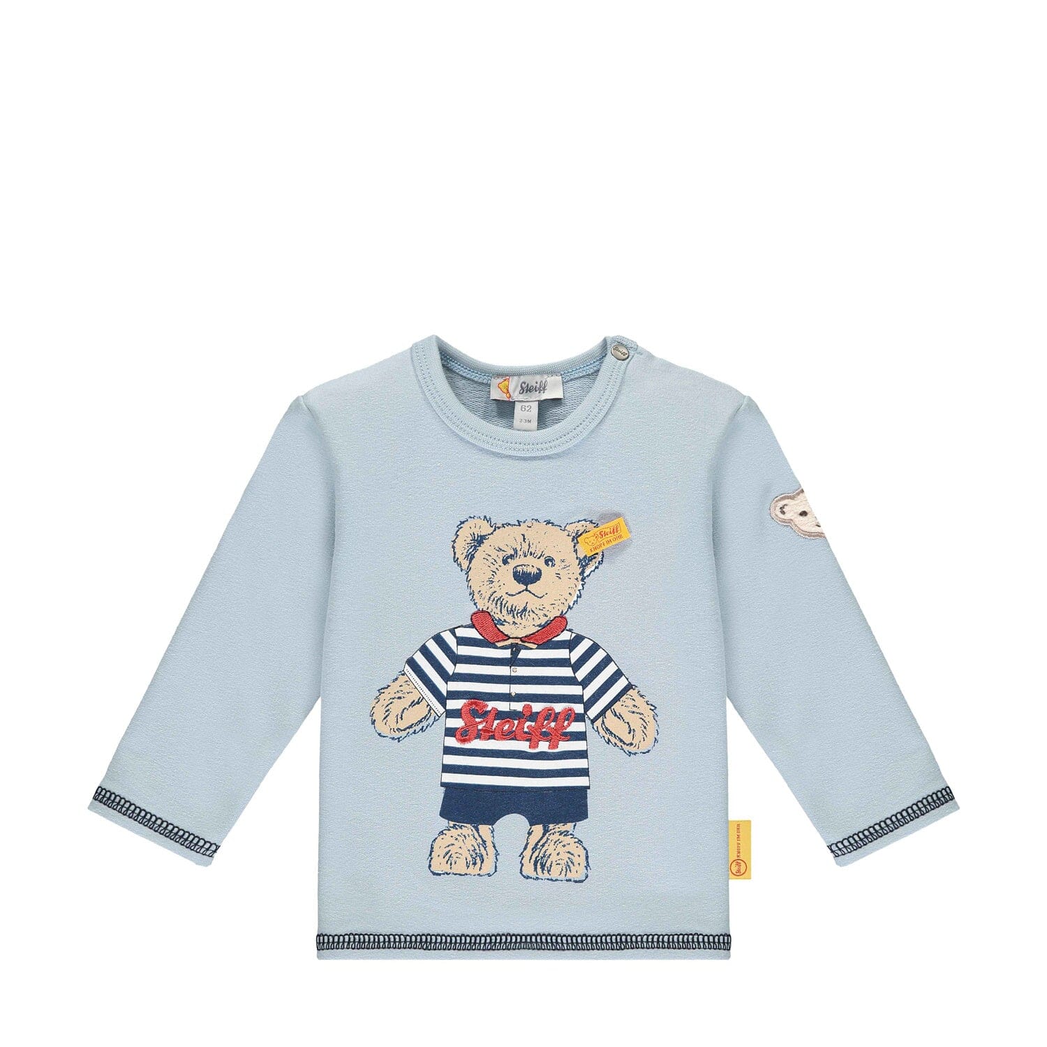 Steiff Baby Langarmshirt mit großem Teddyprint Langarmshirt Steiff