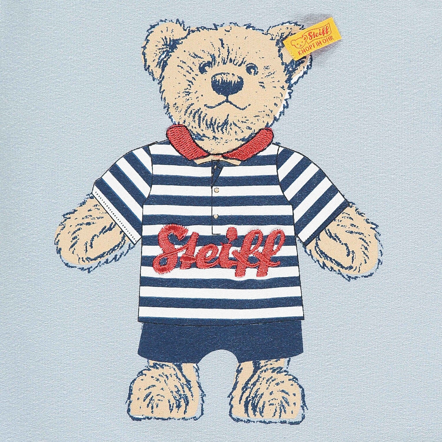 Steiff Baby Langarmshirt mit großem Teddyprint Langarmshirt Steiff
