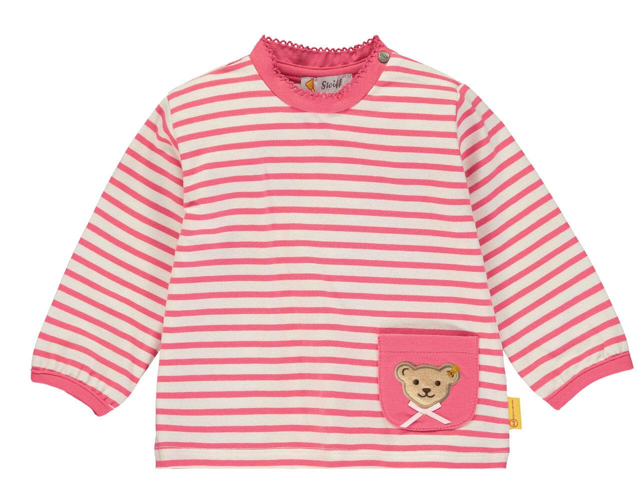 Steiff Langarmshirt rosa weiß gestreift Langarmshirt Steiff