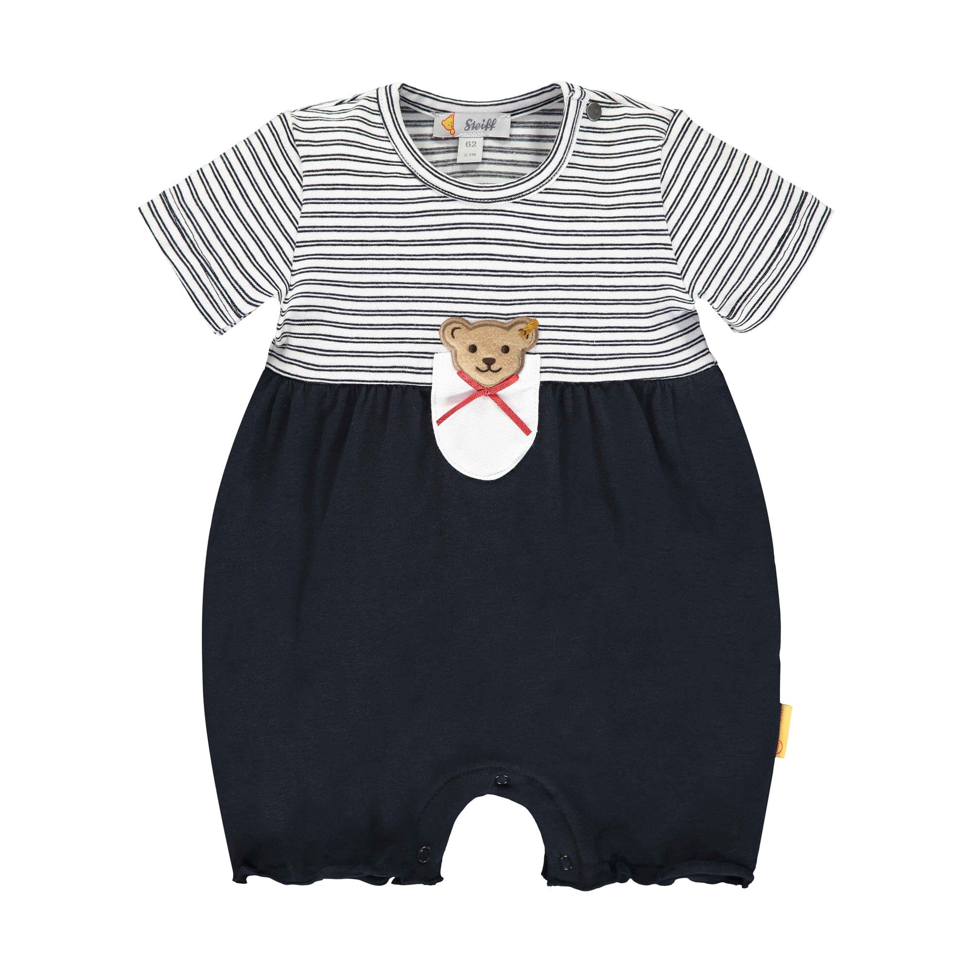Steiff Baby Spieler blau weiß Streifen und Teddypatch Spieler und Bodys Steiff