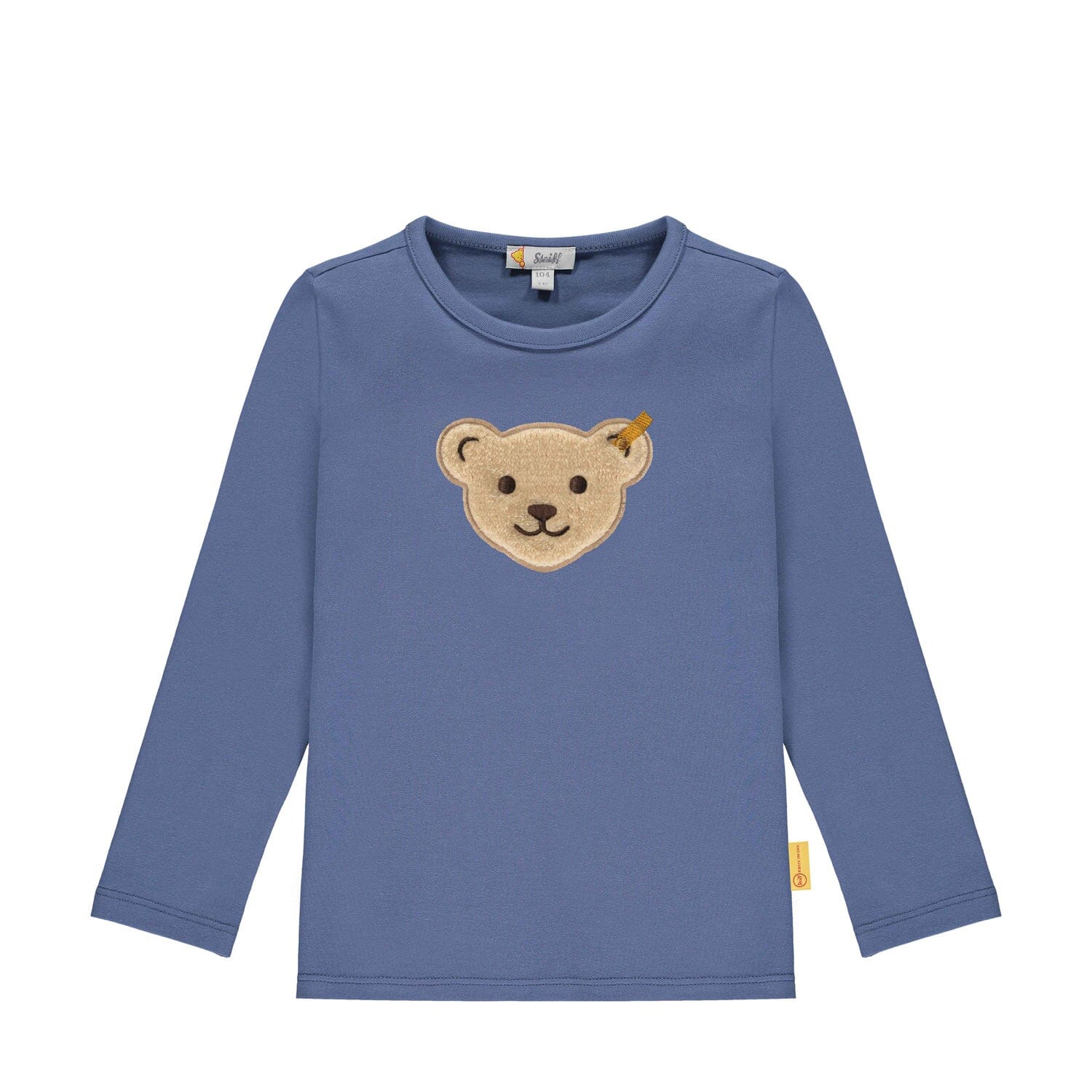Steiff Baby Sweatshirt Quietscher blau mit Teddy-Applikation Copy