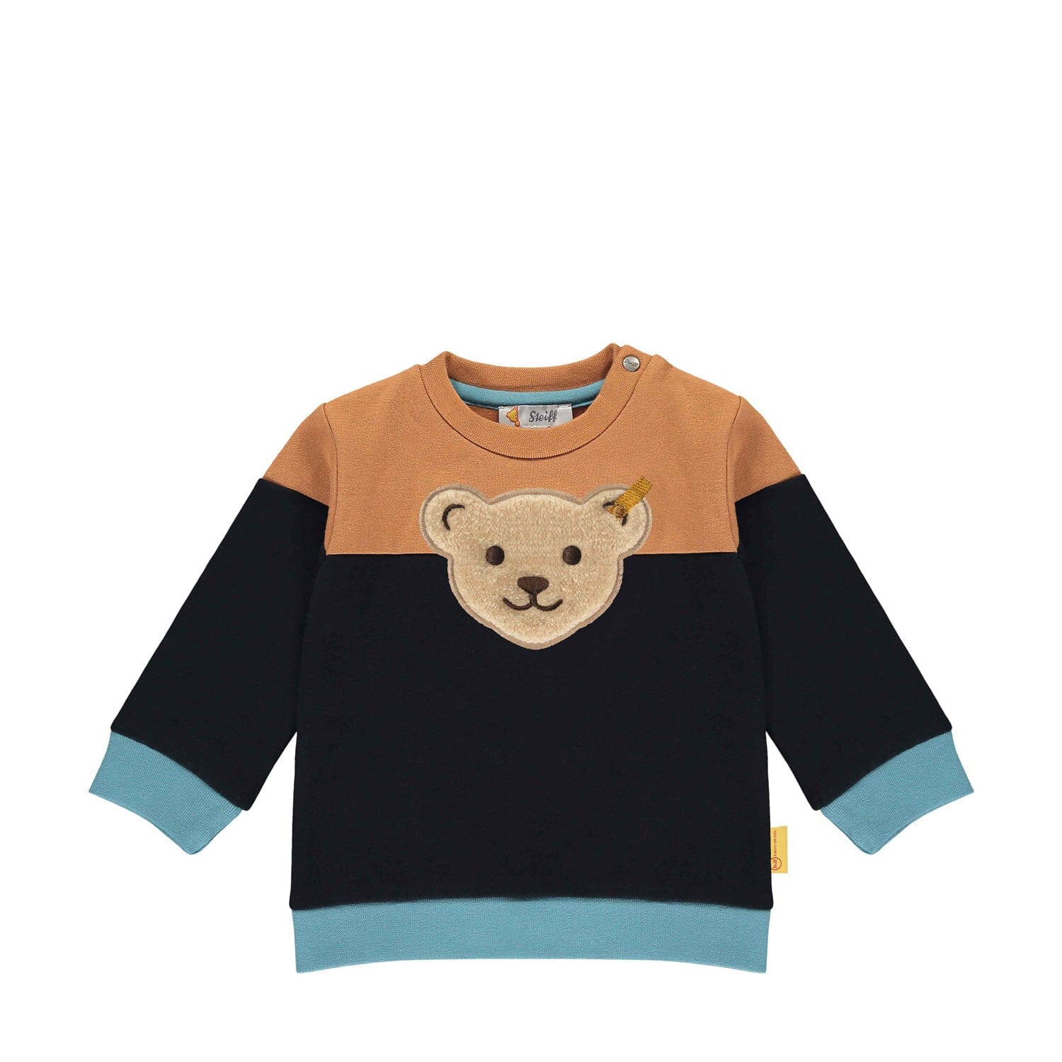 Steiff Baby Sweatshirt mustard blau mit Teddy-Applikation