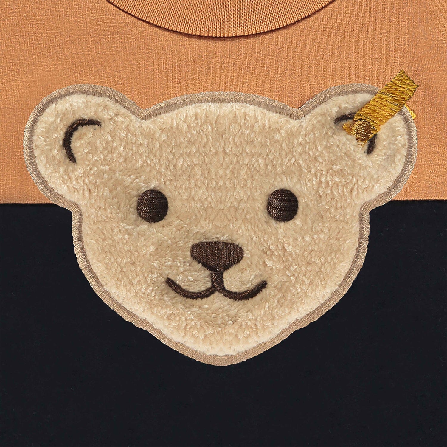 Steiff Baby Sweatshirt mustard blau mit Teddy-Applikation Sweatshirt Steiff