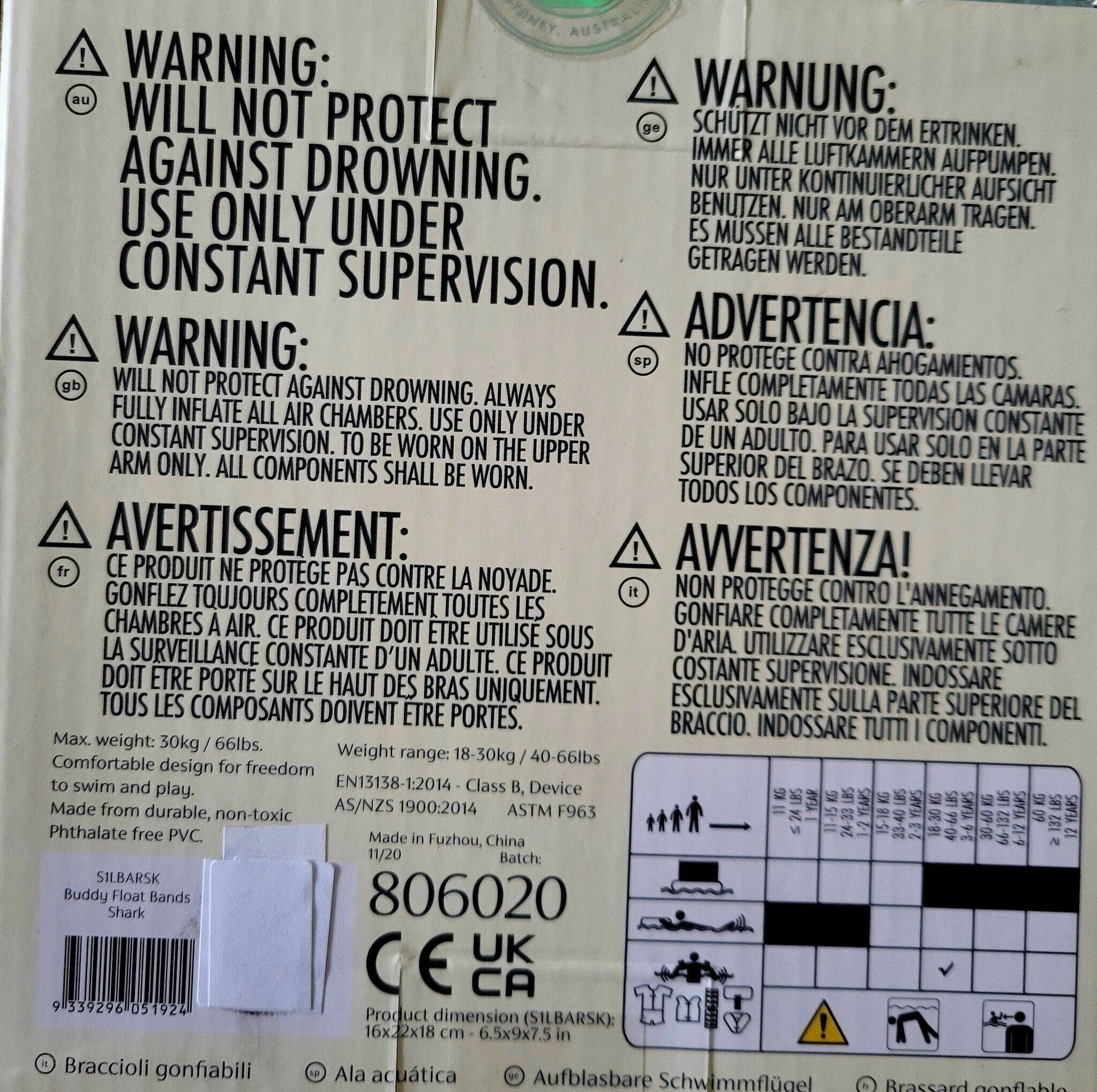 SUNNYLIFE Schwimmflügel Unicorn Einhorn Schwimmreifen, Schwimmflügel und Luftmatrazen SUNNYLIFE