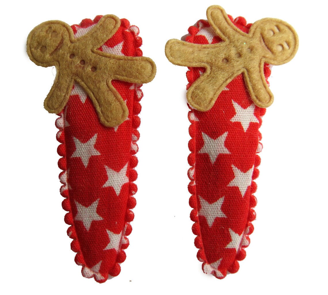 Haarspangen Gingerbradman Lebkuchenmann auswählen Haarspangen Mein Shop rot Sterne