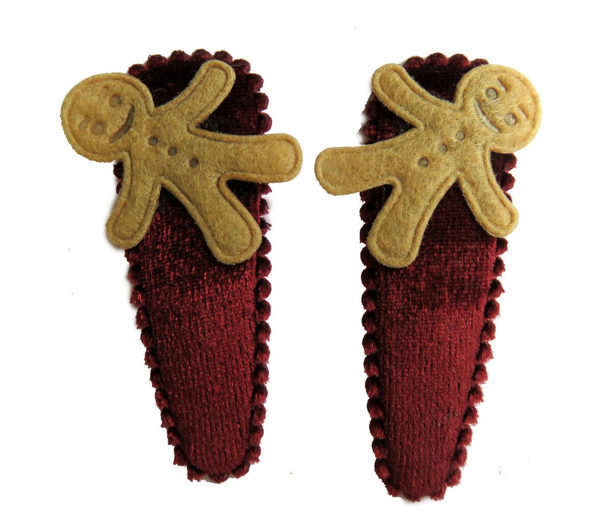 Haarspangen Gingerbradman Lebkuchenmann auswählen Haarspangen Mein Shop rotbraun Samt