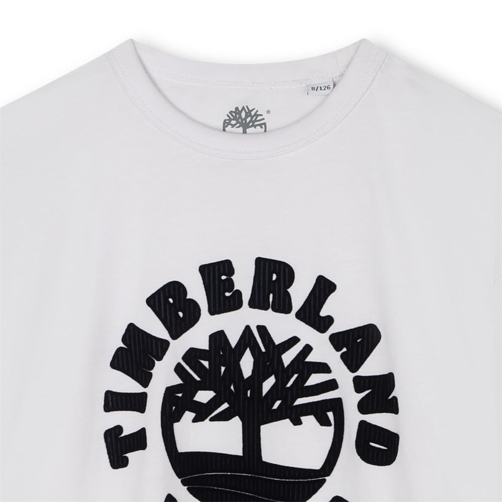TIMBERLAND Kids T-Shirt „Circle Tree Logo“ – Weiß T-Shirt Timberland 8 Jahre ( 122-128 )