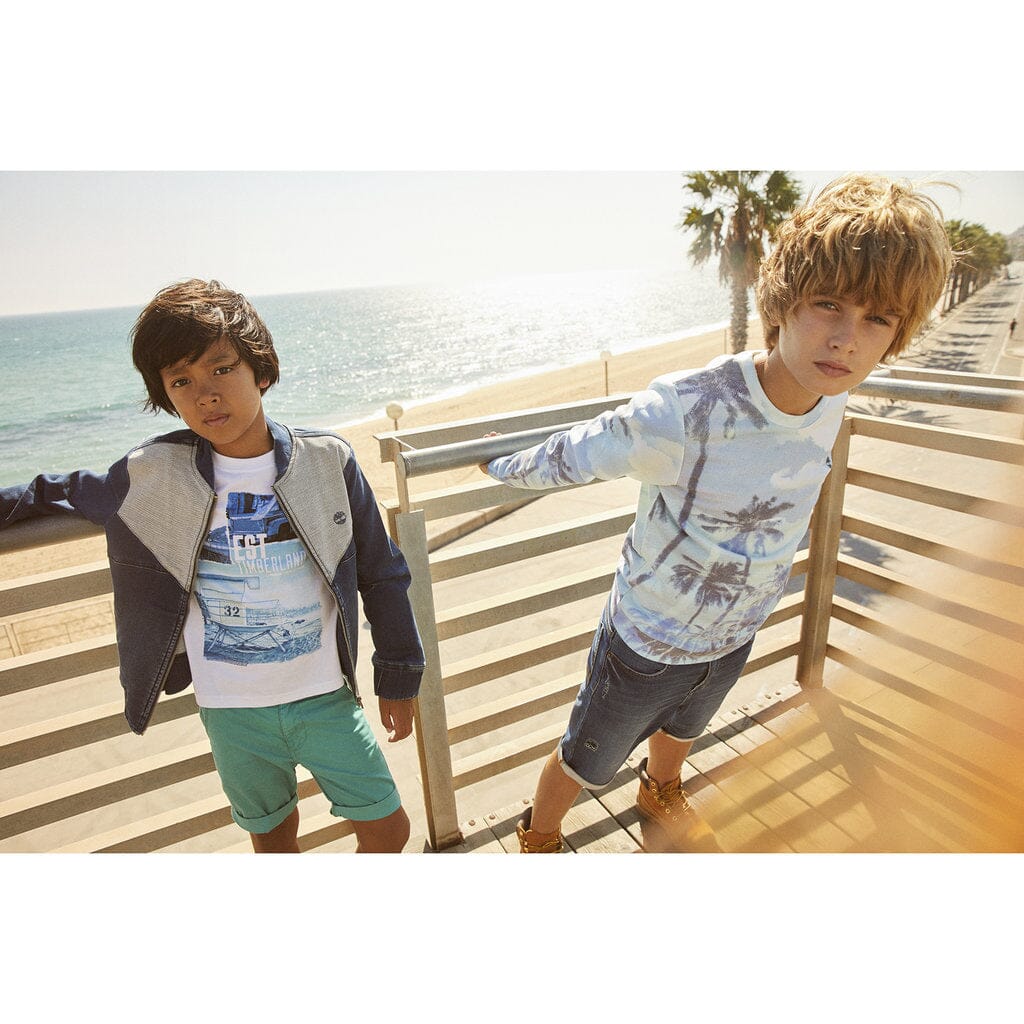 Timberland T-Shirt mit Print blau türkis cool T-Shirt Timberland