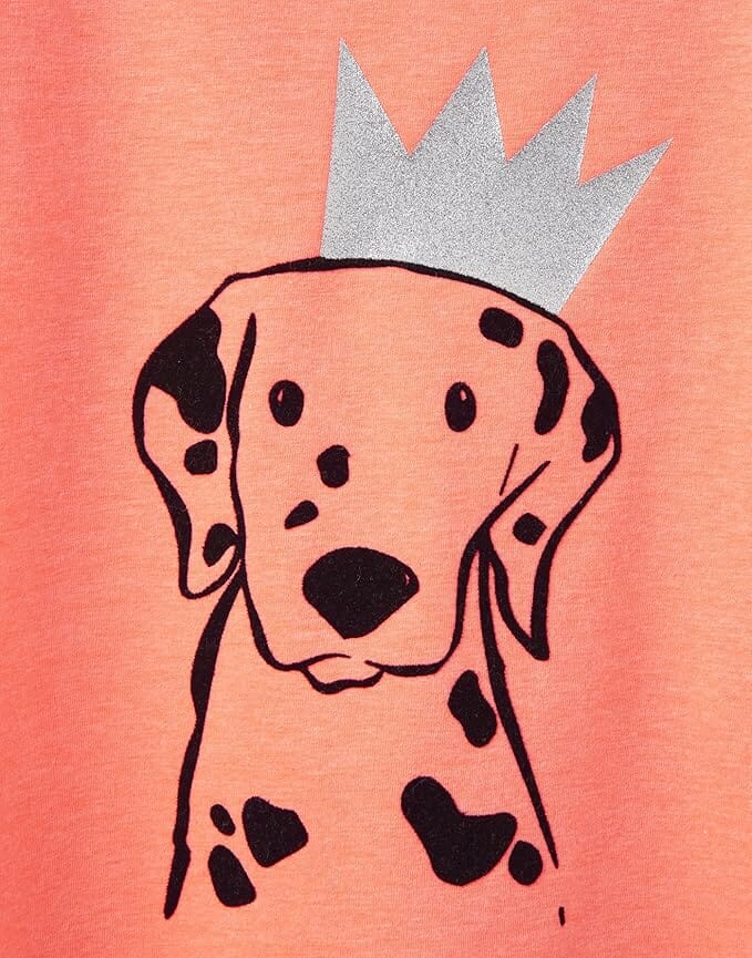 Tom Joule Kinder T-Shirt „Dalmatiner mit Krone“ – orange T-Shirt TOM JOULE