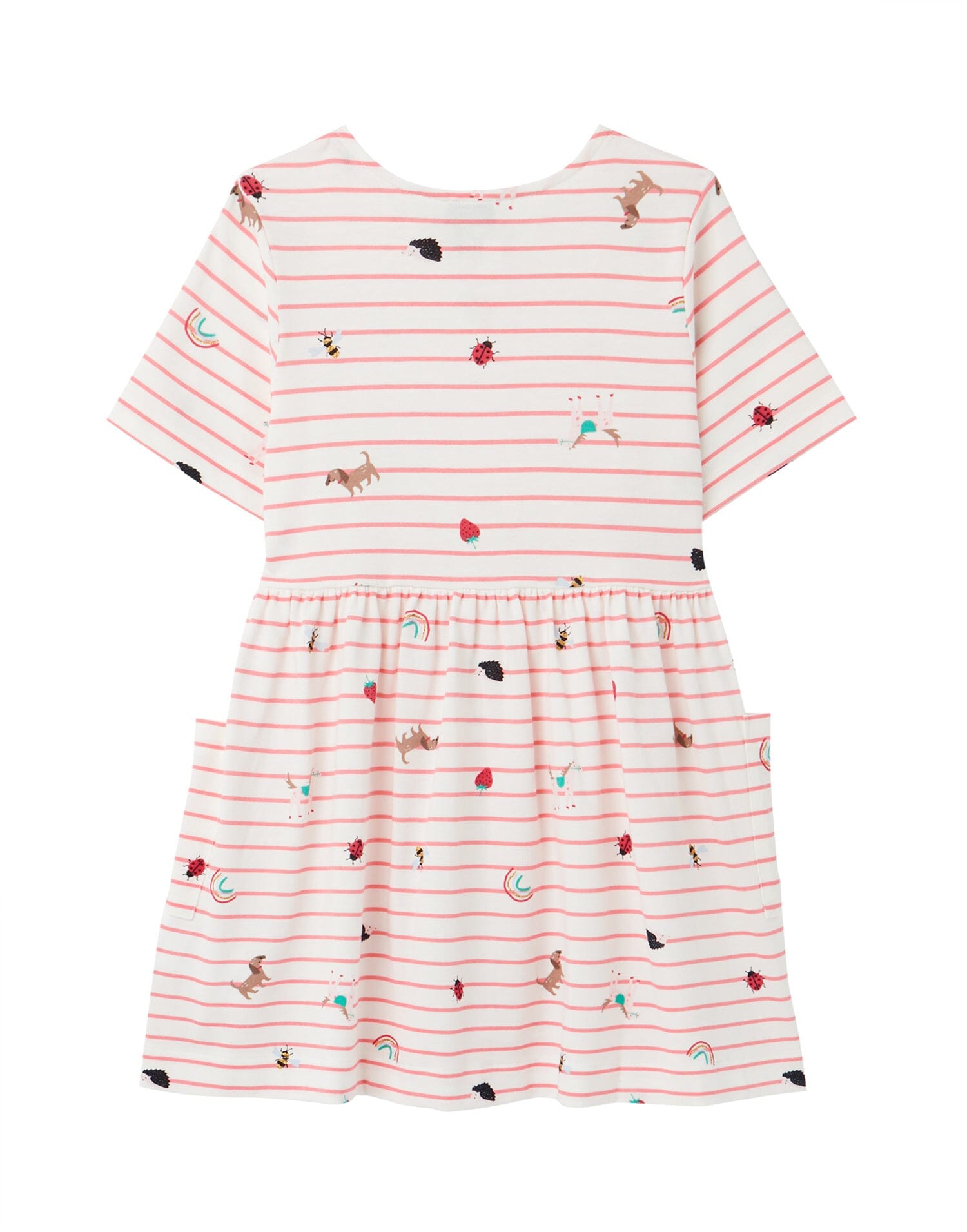 TOM JOULE Kleid Liddie Marienkäfer und Hunde rosa weiß gestreift Kleid TOM JOULE