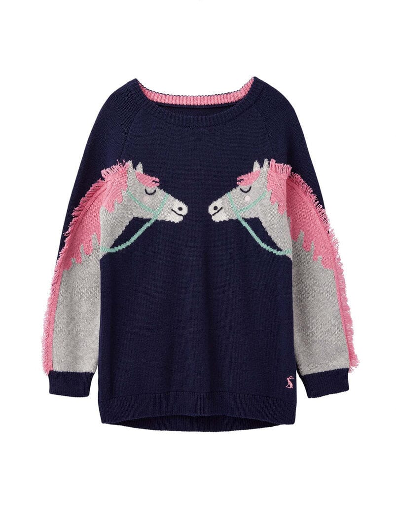 TOM JOULE Strickpullover Pferde blau Pullover TOM JOULE