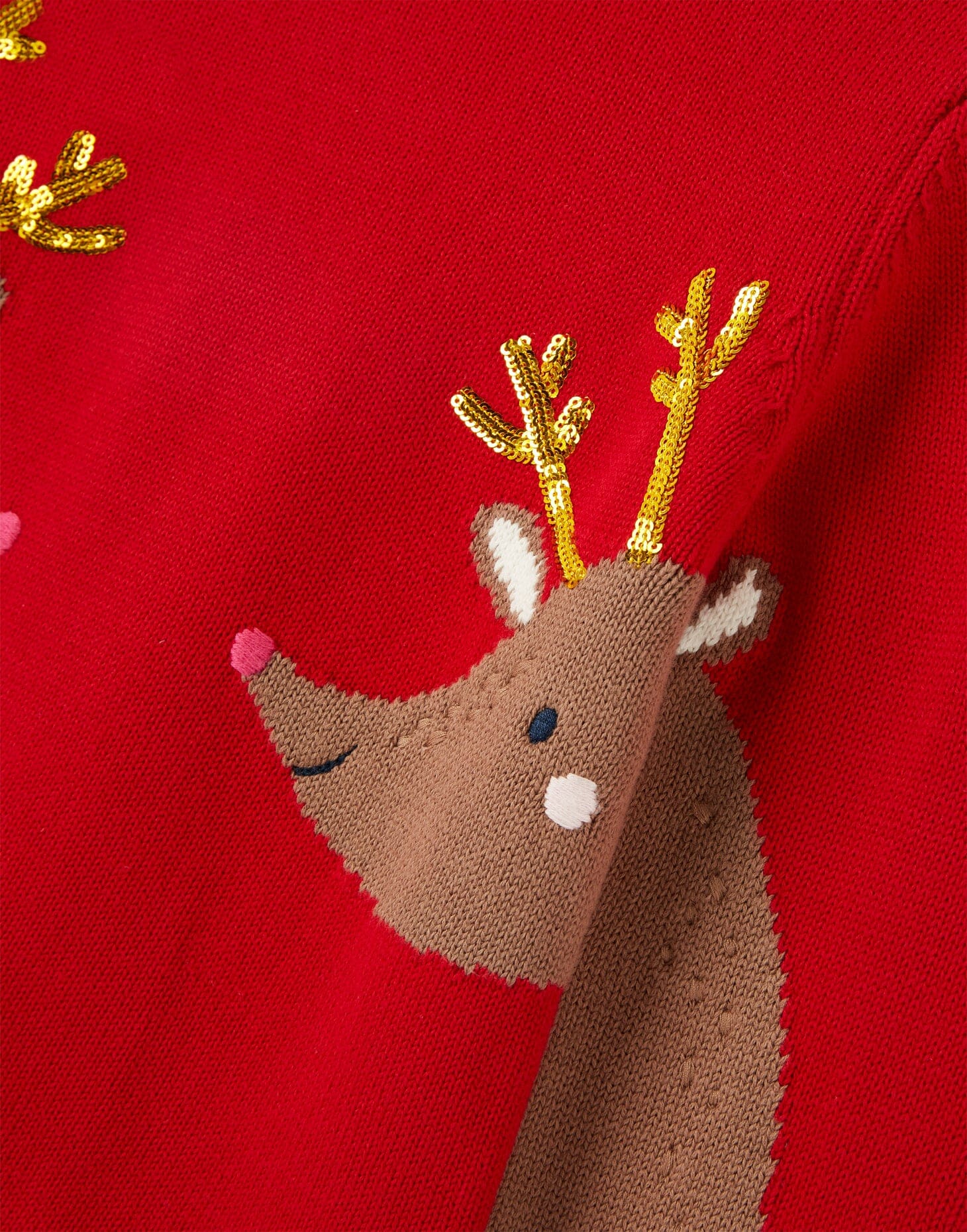 TOM JOULE Pullover Geegee mit beidseitigem Rentier Strickmotiv Pullover TOM JOULE