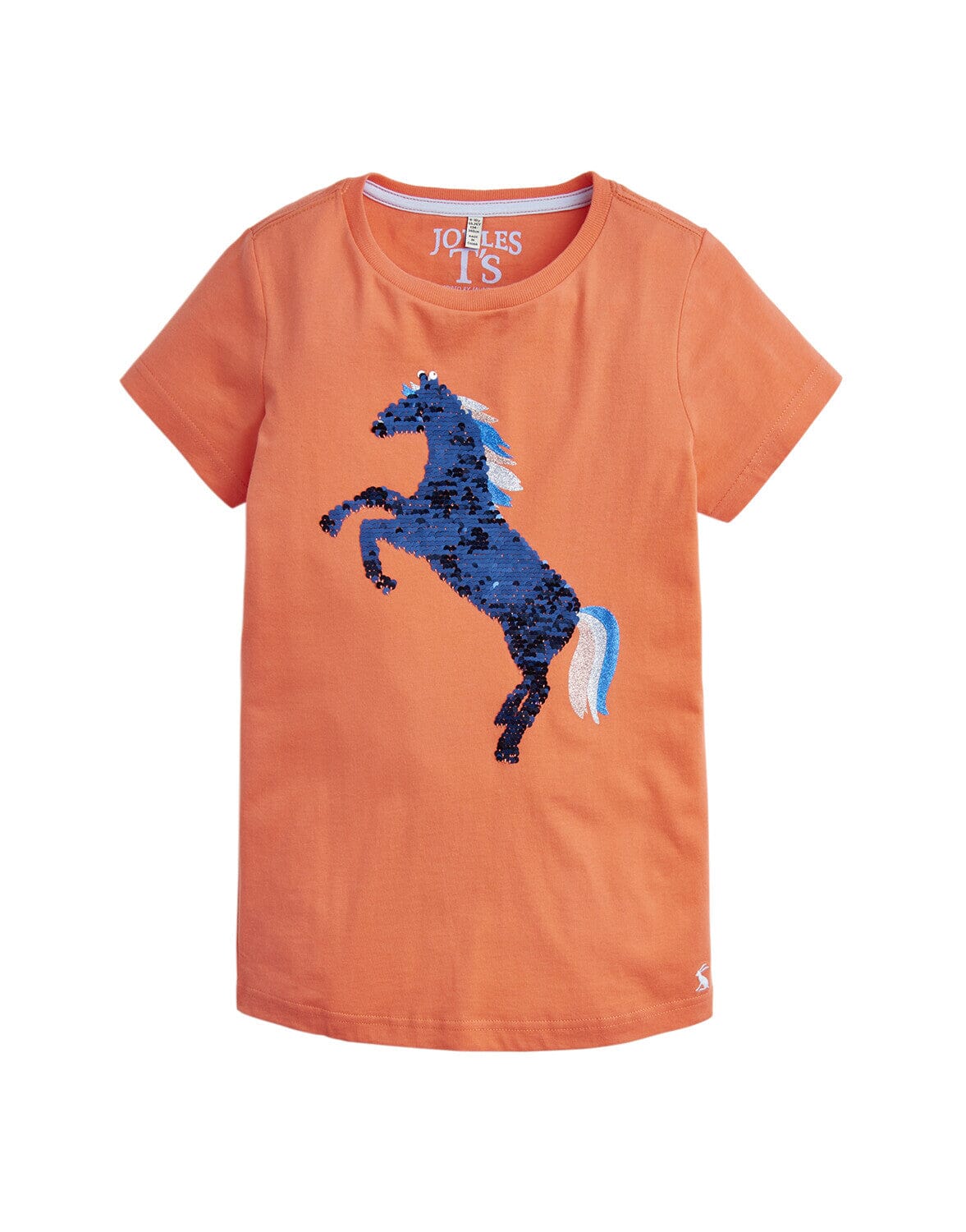 Tom Joule T-Shirt Astra mit Einhorn-Wendepailletten – koralle T-Shirt TOM JOULE