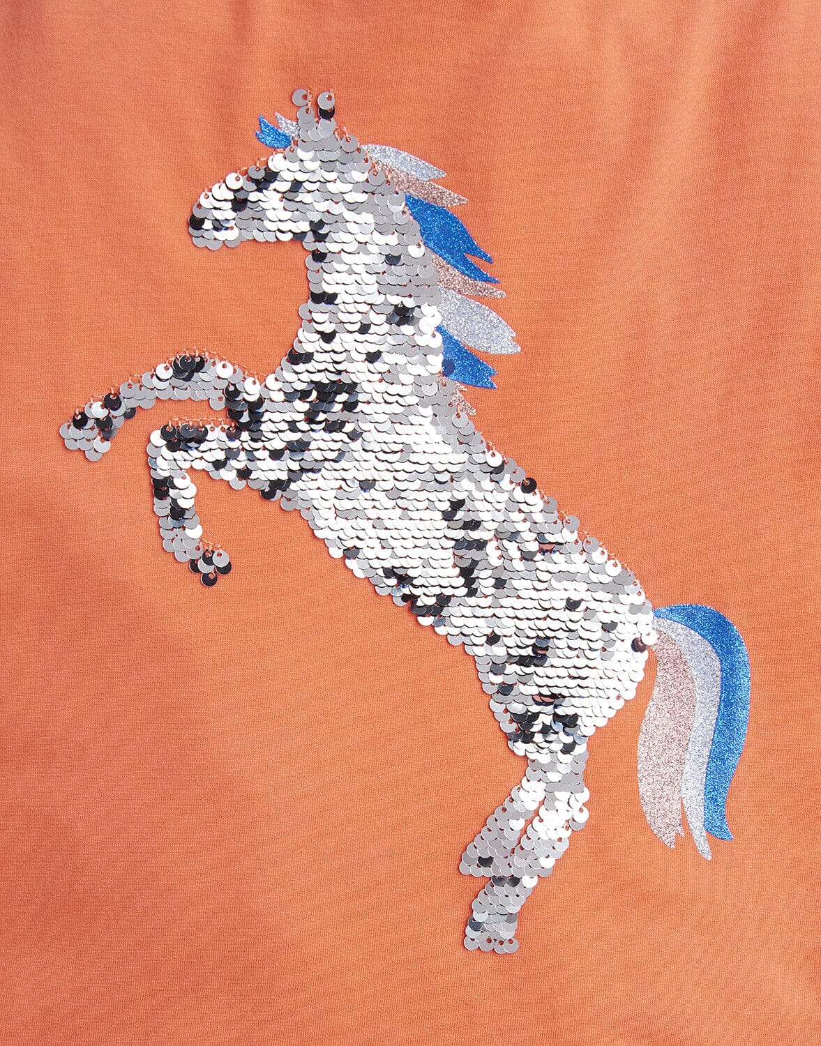 Tom Joule T-Shirt Astra mit Einhorn-Wendepailletten – koralle T-Shirt TOM JOULE