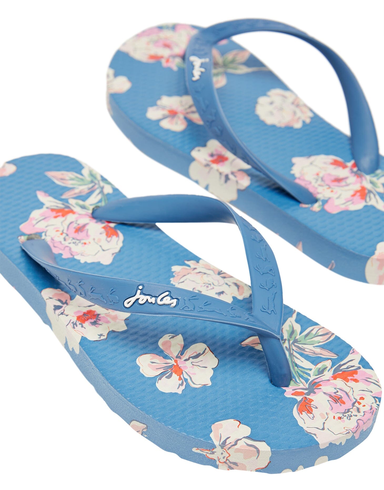 TOM JOULE Zehentrenner Sandalen Blumen blau Sandalen TOM JOULE
