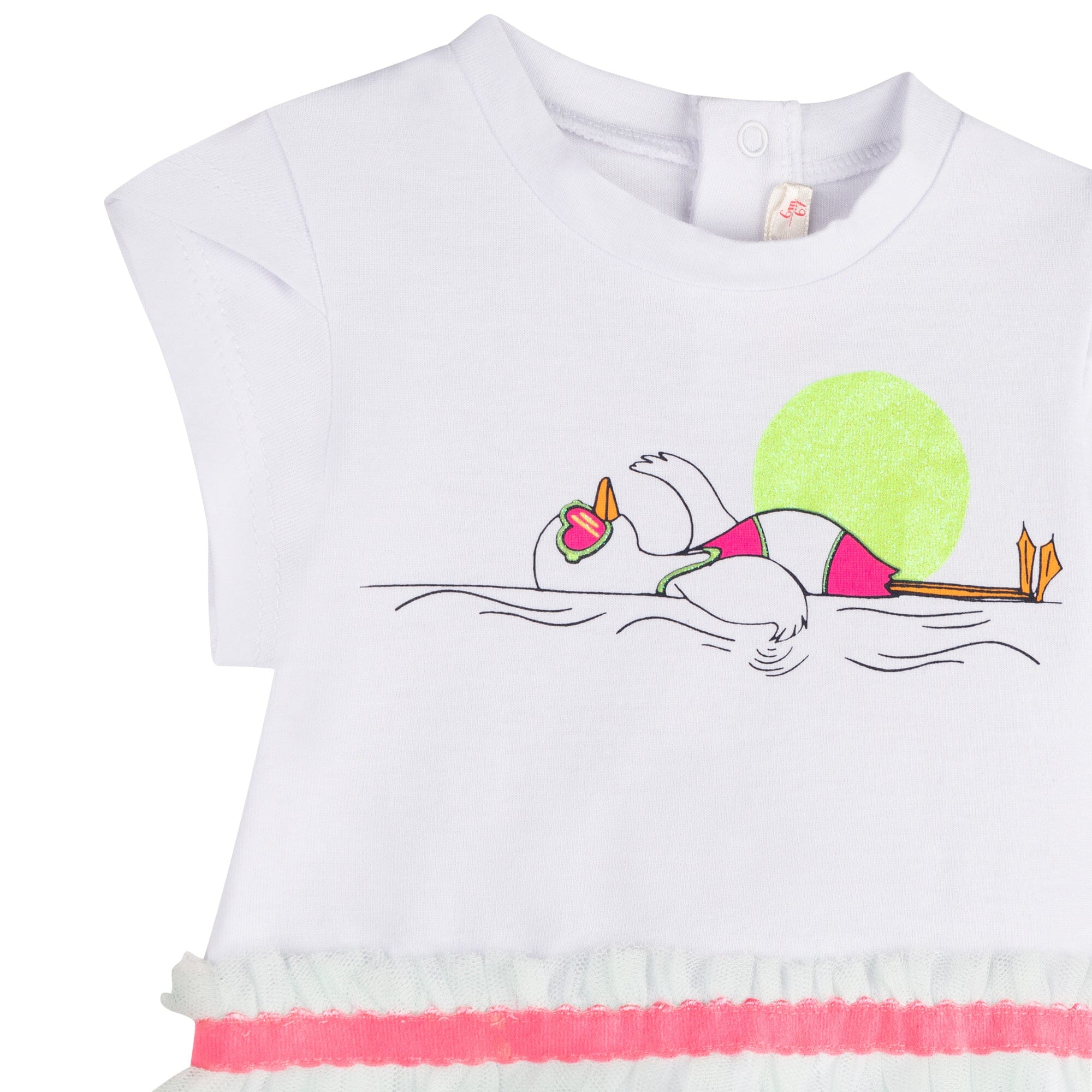 Billieblush Baby Sommerkleid weiß mit Illustration Kleid Billieblush