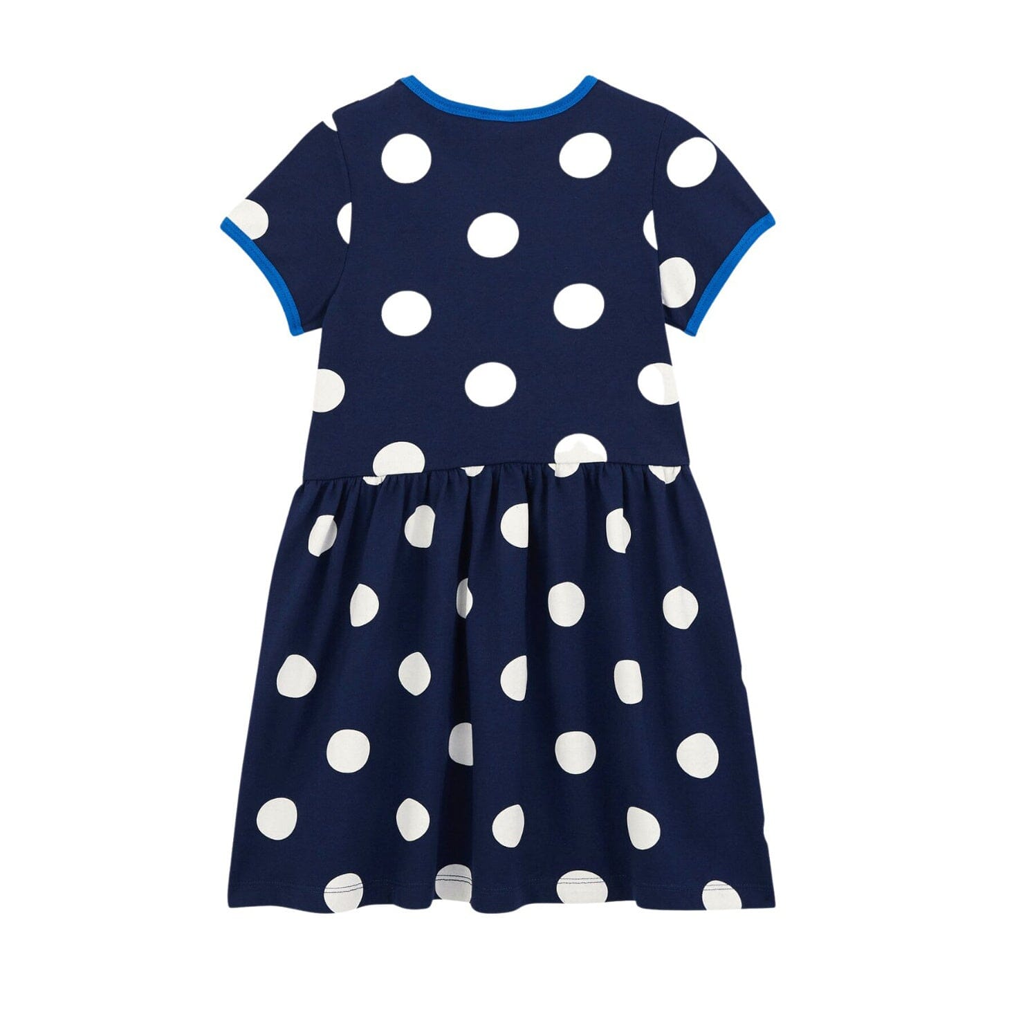 Petit Bateau kurzärmeliges gepunktetes Kleid in blau aus Baumwolljersey Kleid Petit Bateau