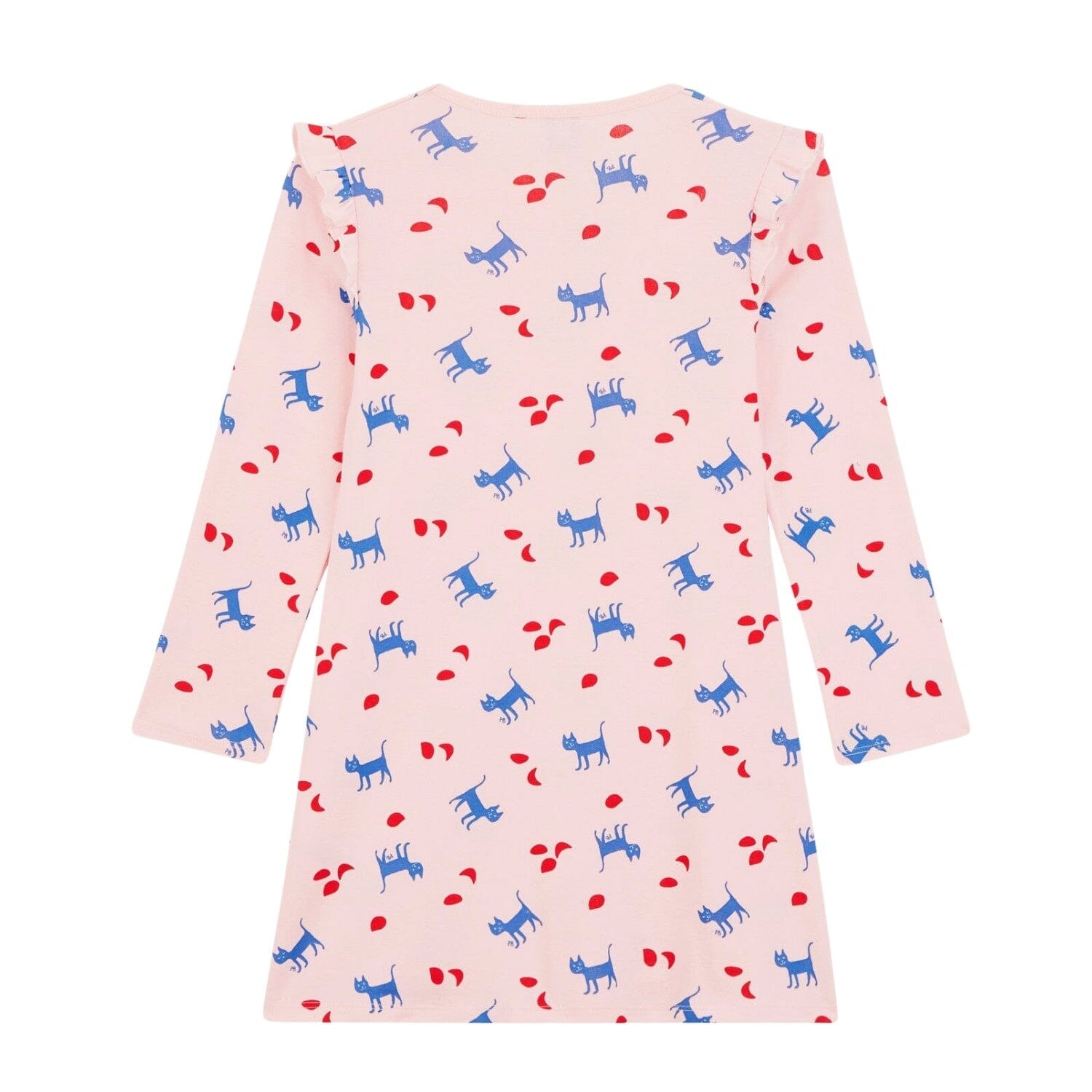 Petit Bateau Nachthemd in rosa mit blauen Katzen Nachthemd Petit Bateau