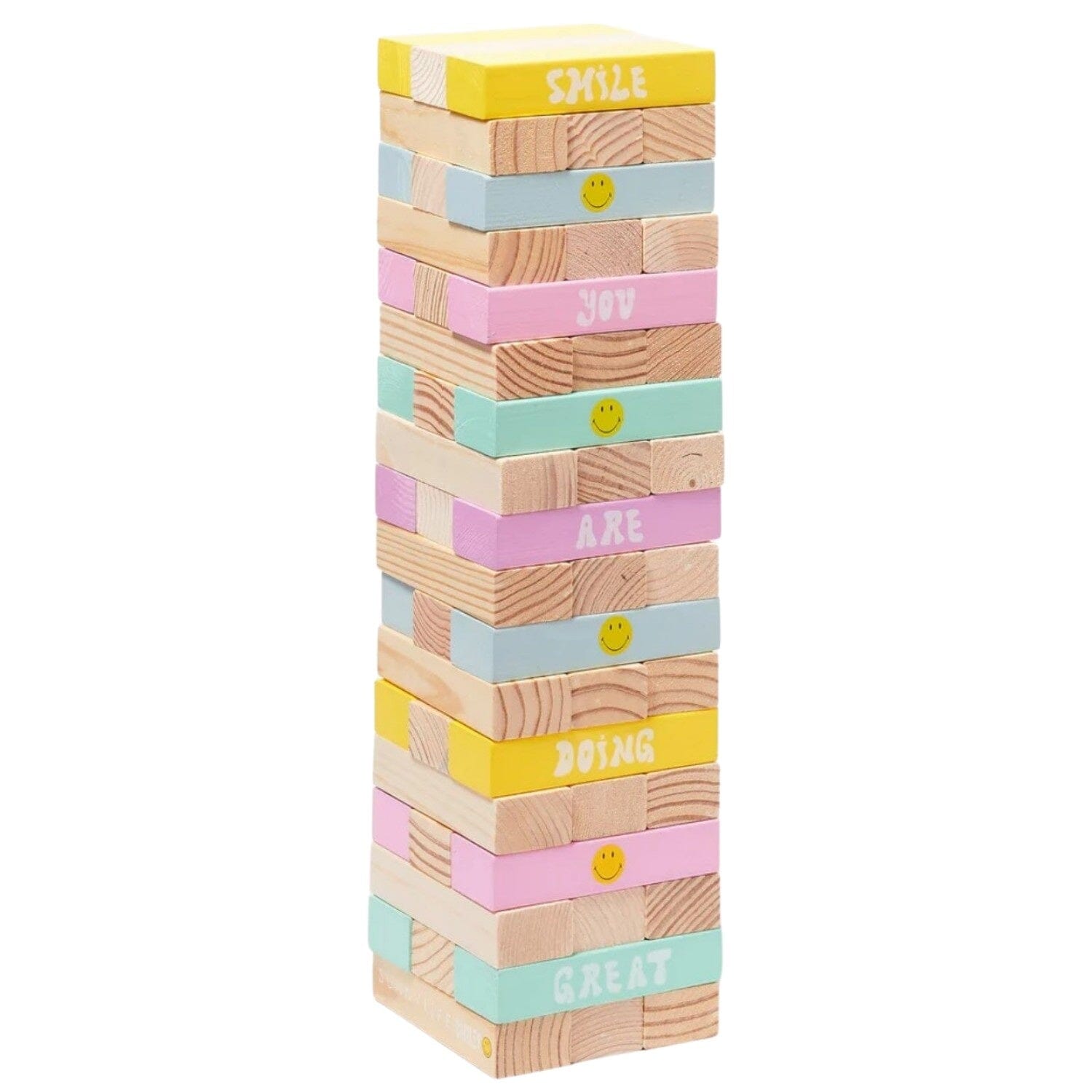 SUNNYLIFE Giant Jumbling Tower Smileyworld aus Naturholz bunt Holzspielzeug SUNNYLIFE