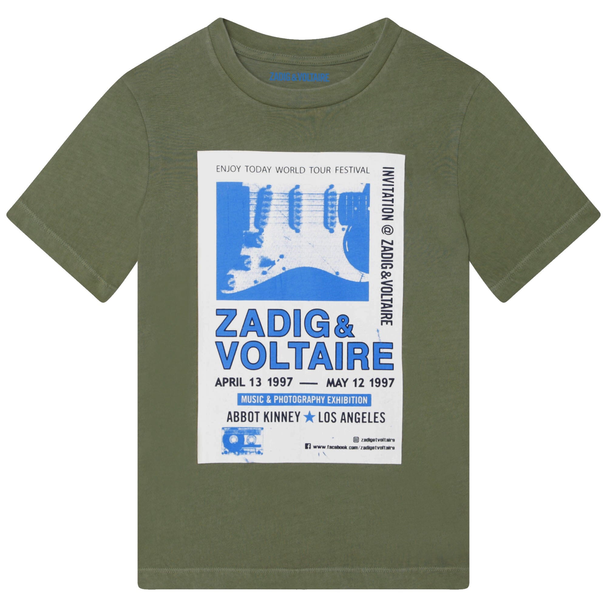 Zadig & Voltaire T-Shirt grün mit großem Aufdruck und Logo T-Shirt Zadig & Voltaire