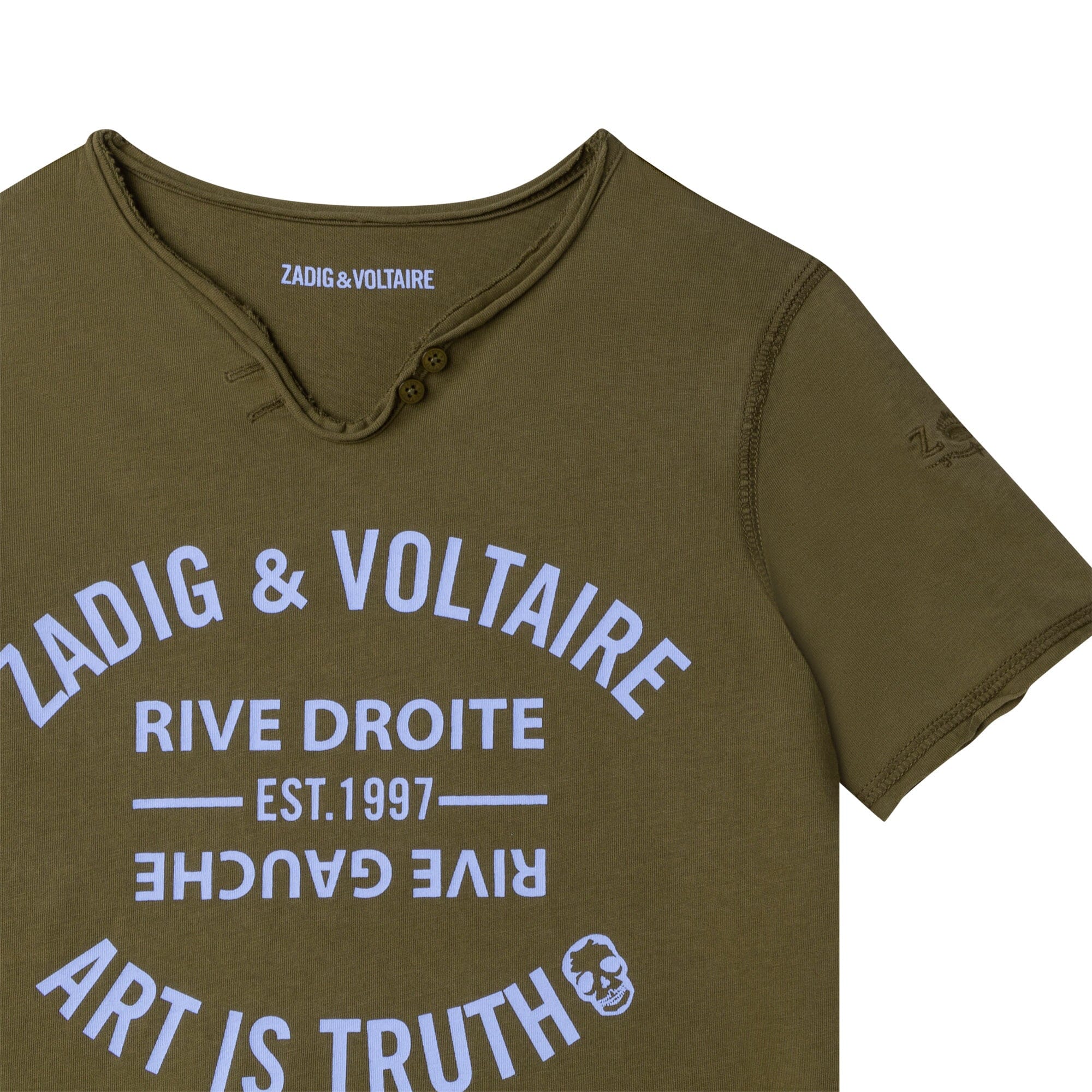 Zadig & Voltaire T-Shirt oliv mit Logo Print T-Shirt Zadig & Voltaire