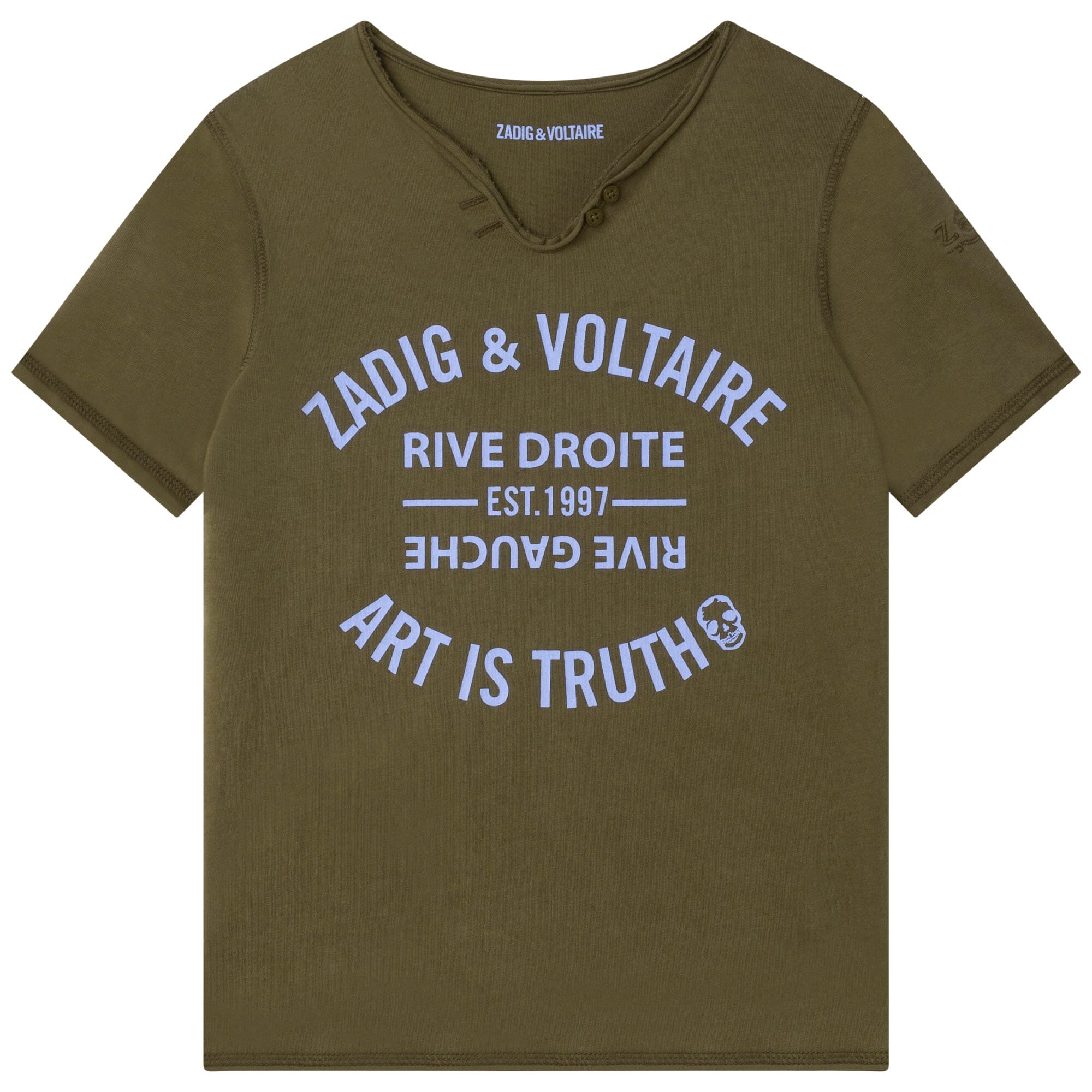 Zadig & Voltaire T-Shirt oliv mit Logo Print T-Shirt Zadig & Voltaire