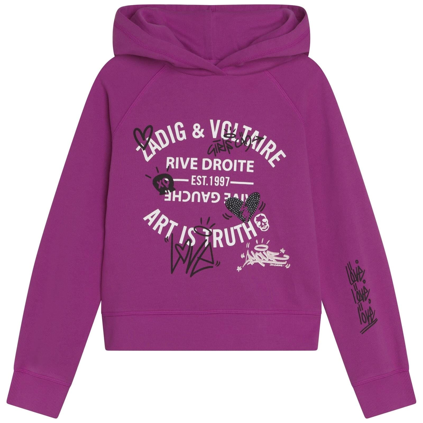 Zadig & Voltaire Hoodie Sweatshirt pink mit Logoprint Hoodie Zadig & Voltaire