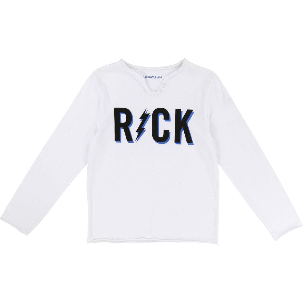 Zadig & Voltaire Longsleeve Rock weiß Blitz Langarmshirt Zadig & Voltaire