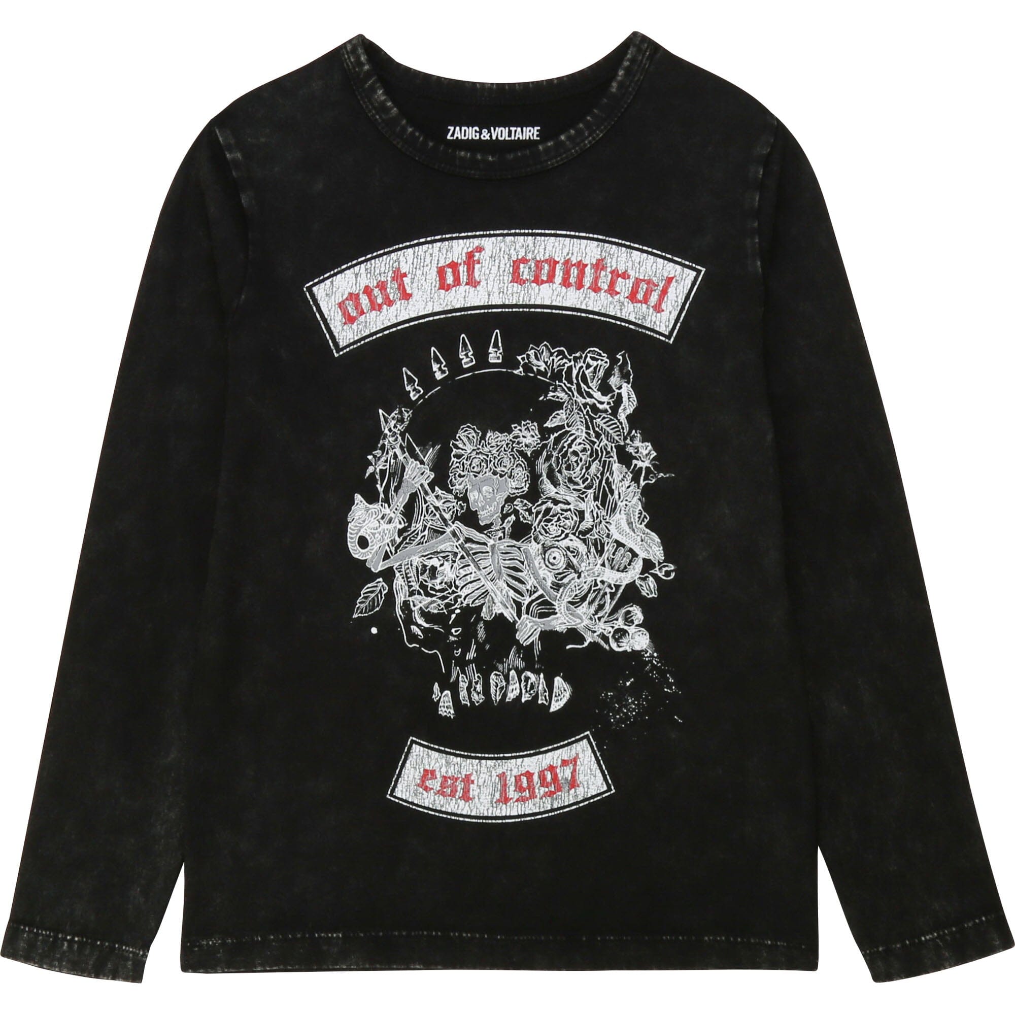 Zadig & Voltaire Longsleeve Scull schwarz out of control Langarmshirt Zadig & Voltaire