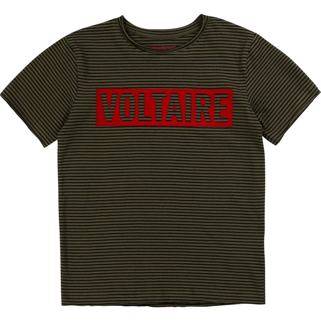 Zadig & Voltaire T-Shirt khaki schwarz gestreift Boys T-Shirt Zadig & Voltaire