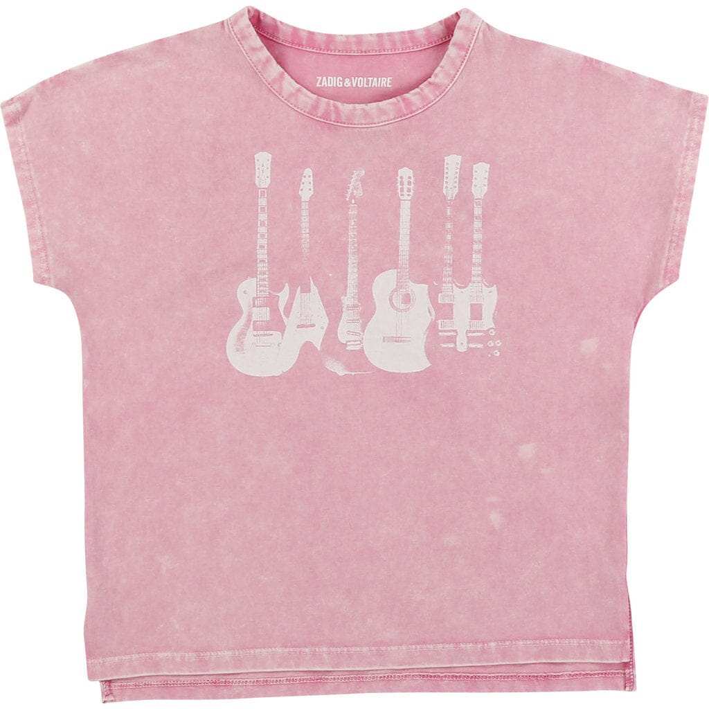 Zadig & Voltaire T-Shirt Gitarren rosa T-Shirt Zadig & Voltaire