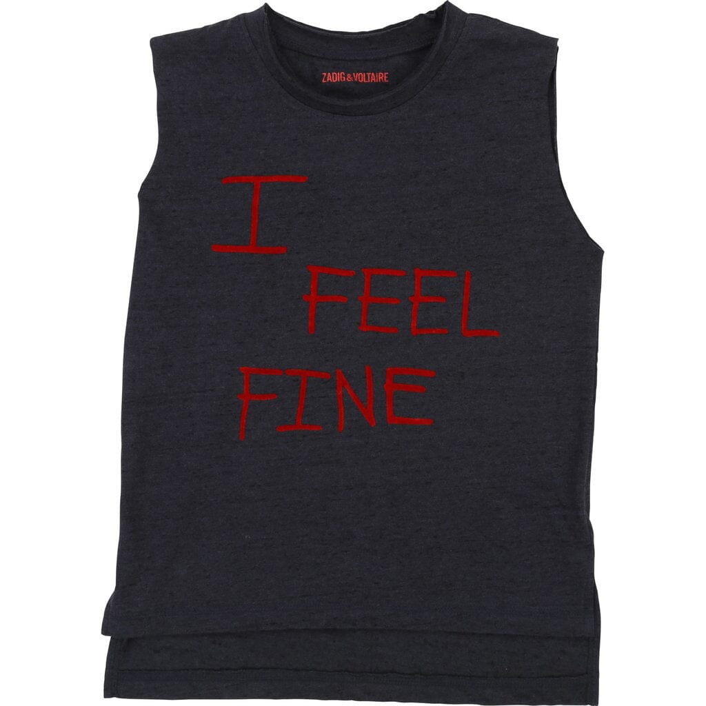 Zadig & Voltaire Tanktop blau mit Flockprint Tops und Tanktops Zadig & Voltaire