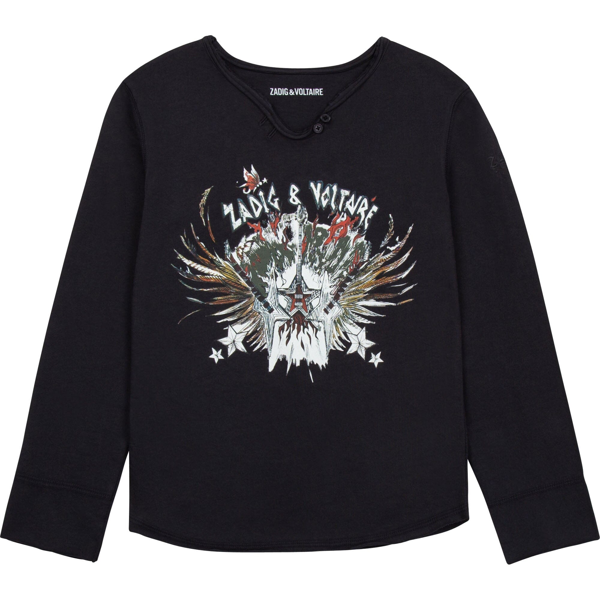 Zadig & Voltaire Langarmshirt: Ein Hit für Kids mit E-Gitarren-Print Langarmshirt Zadig & Voltaire