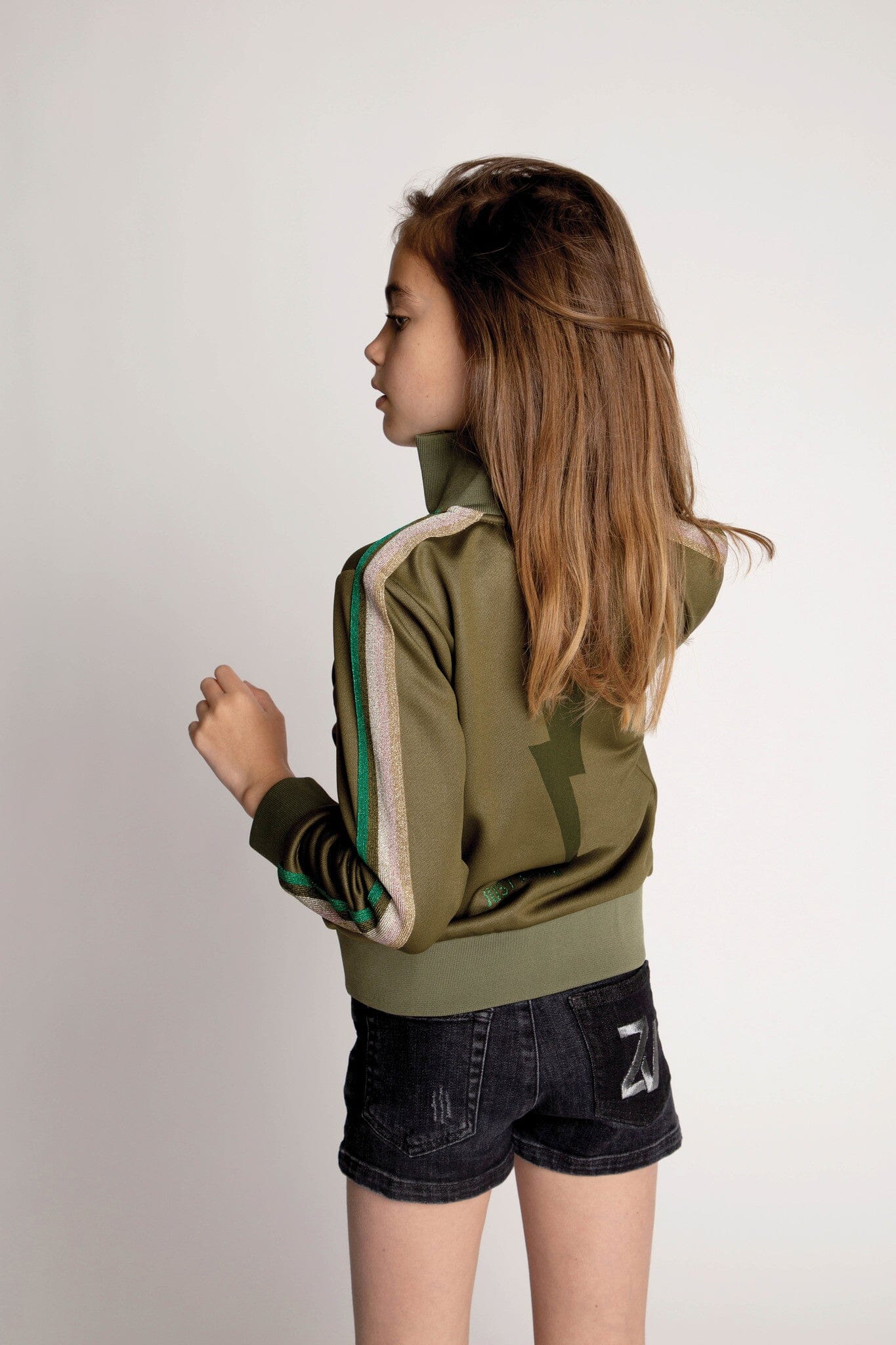 Zadig & Voltaire Trainingsjacke khaki mit Streifen Jacke Zadig & Voltaire