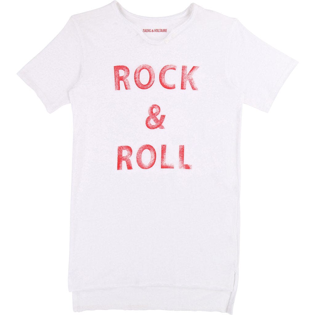 Zadig & Voltaire Shirtkleid Rock & Roll weiß T-Shirt Zadig & Voltaire