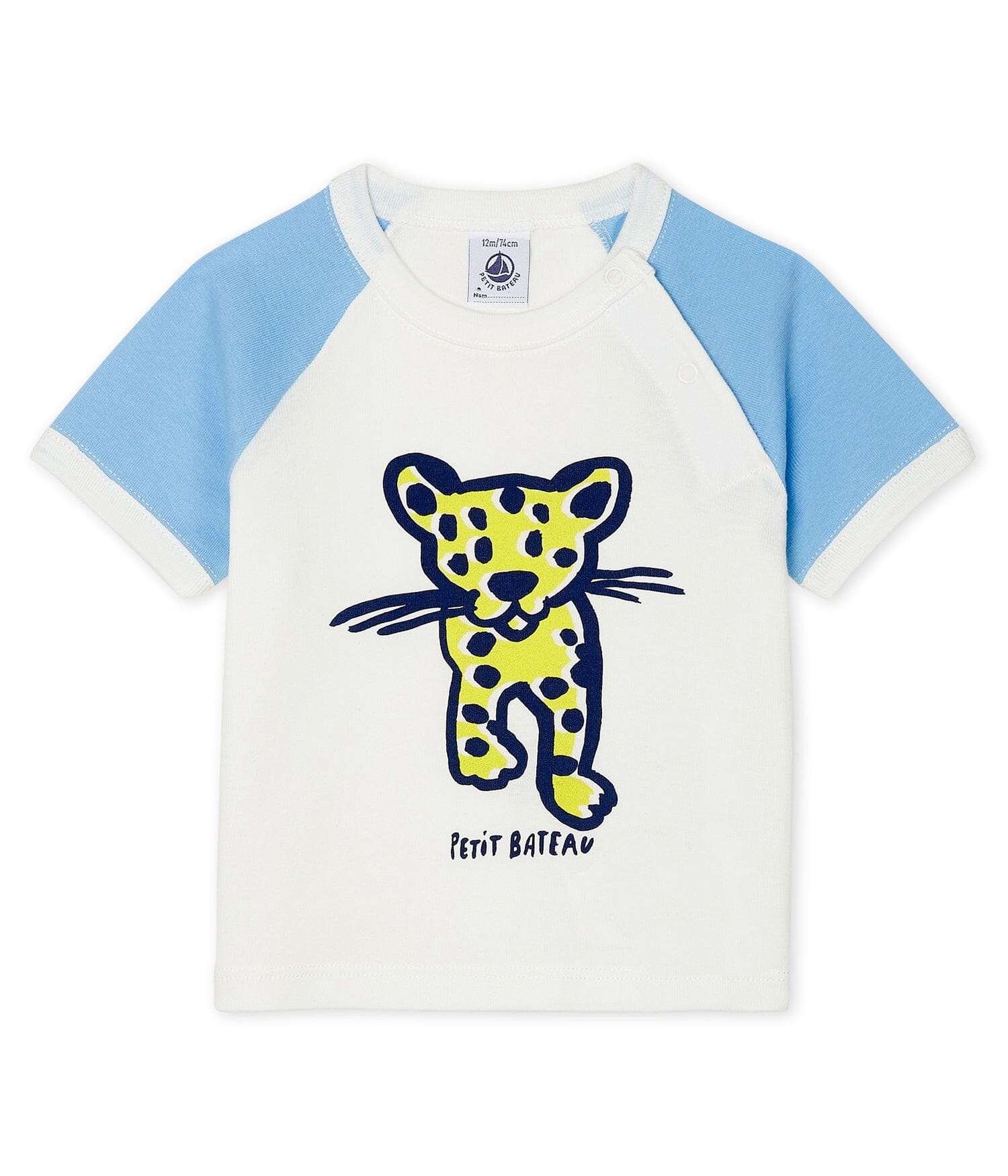 Betit Bateau T-Shirt creme mit großem Leoparden Print T-Shirt Petit Bateau