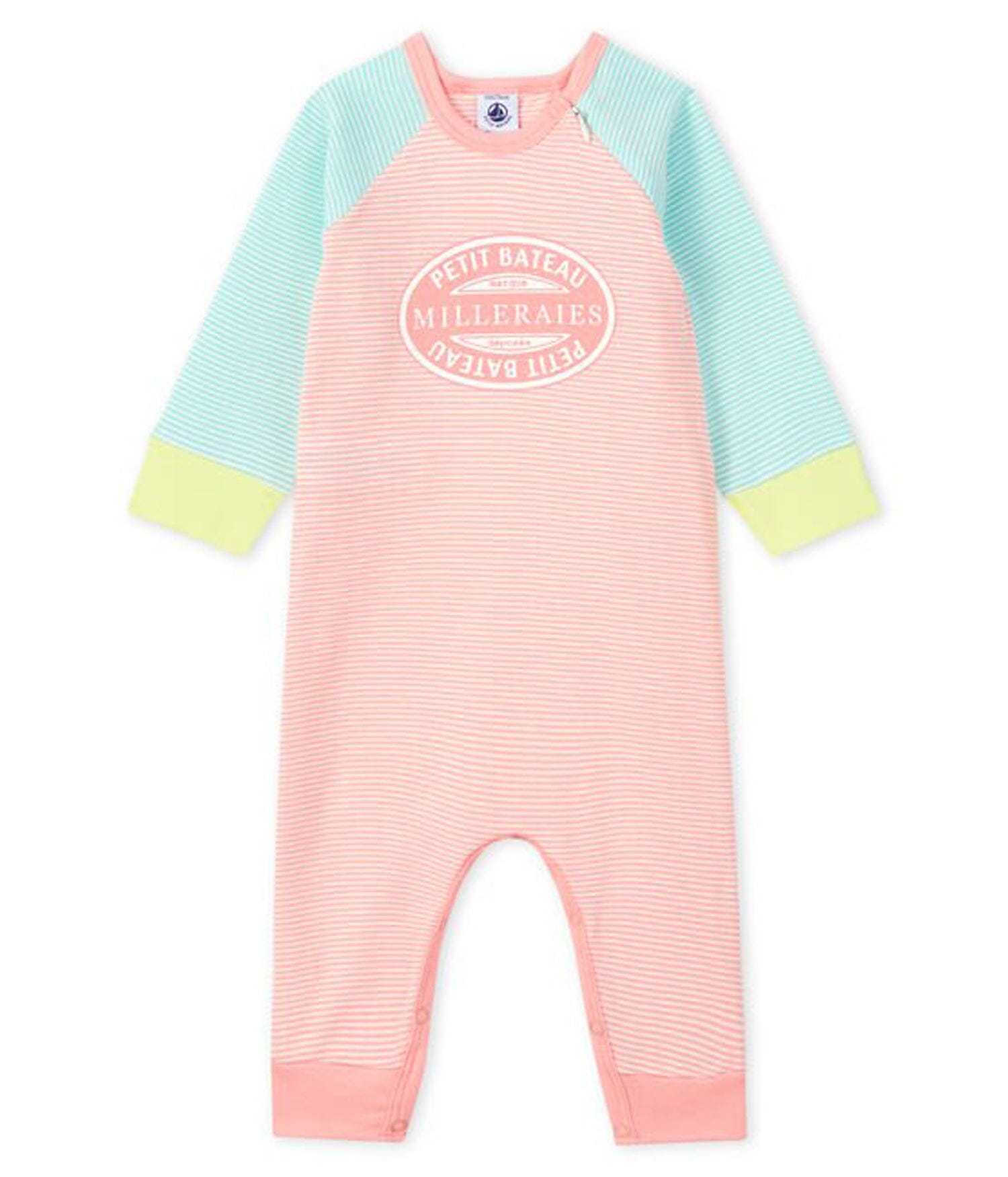 Petit Bateau Strampler ohne Fuß aus Rippstrick milleraies bunt Strampler Petit Bateau