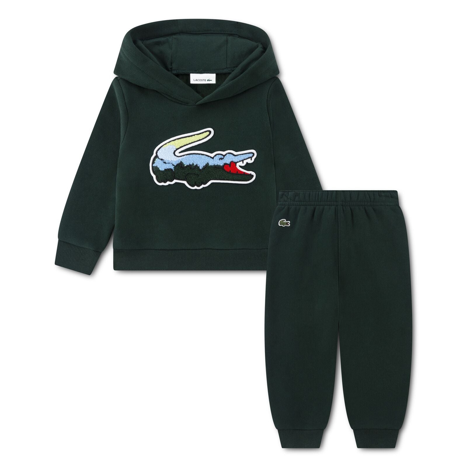 Lacoste Baby Fleece Set Forest Green mit Krokodil grün 2 Teiler