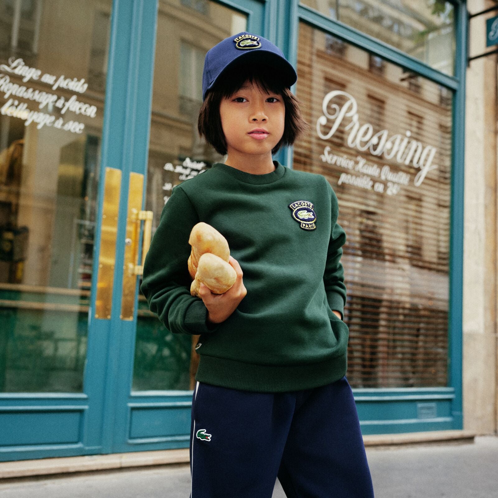 Lacoste Kinder Capdunkelblau marine navy mit Krokodil-Badge