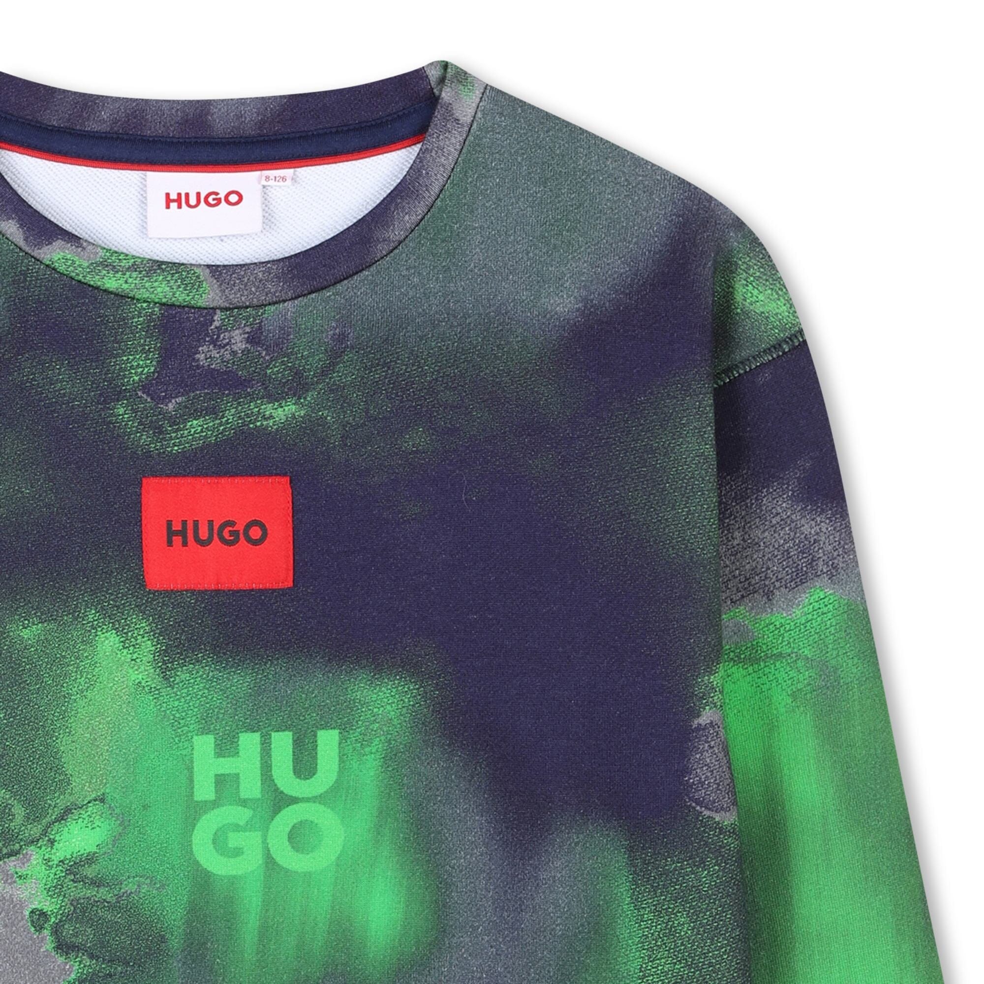 HUGO Kids Sweatshirt – Statement-Look in Marine & Grün Sweatshirt HUGO 