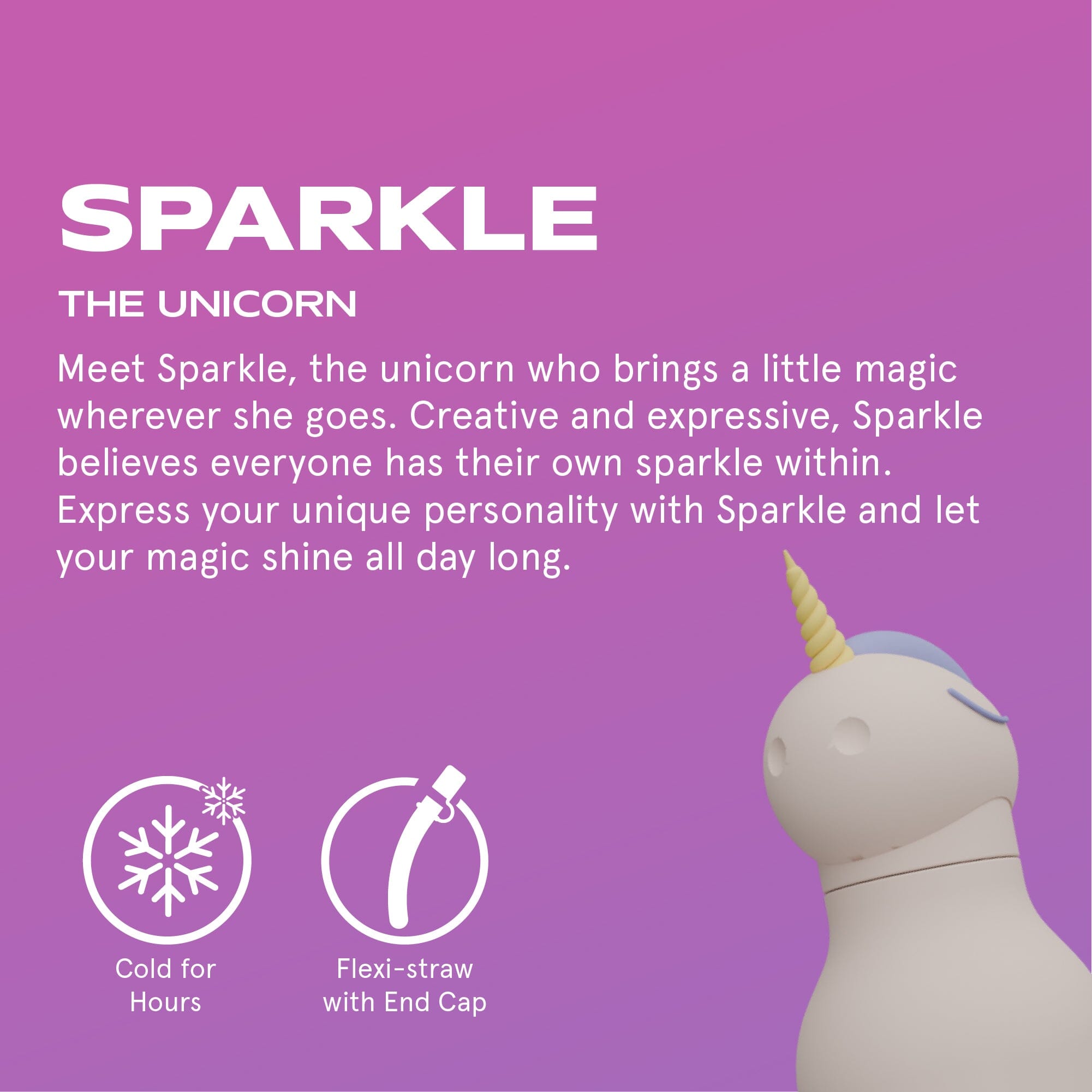 asobu Bestie Bottle Einhorn -Sparkle- Unicorn – isolierte Kindertrinkflasche 480 ml Trinkflaschen asobu 