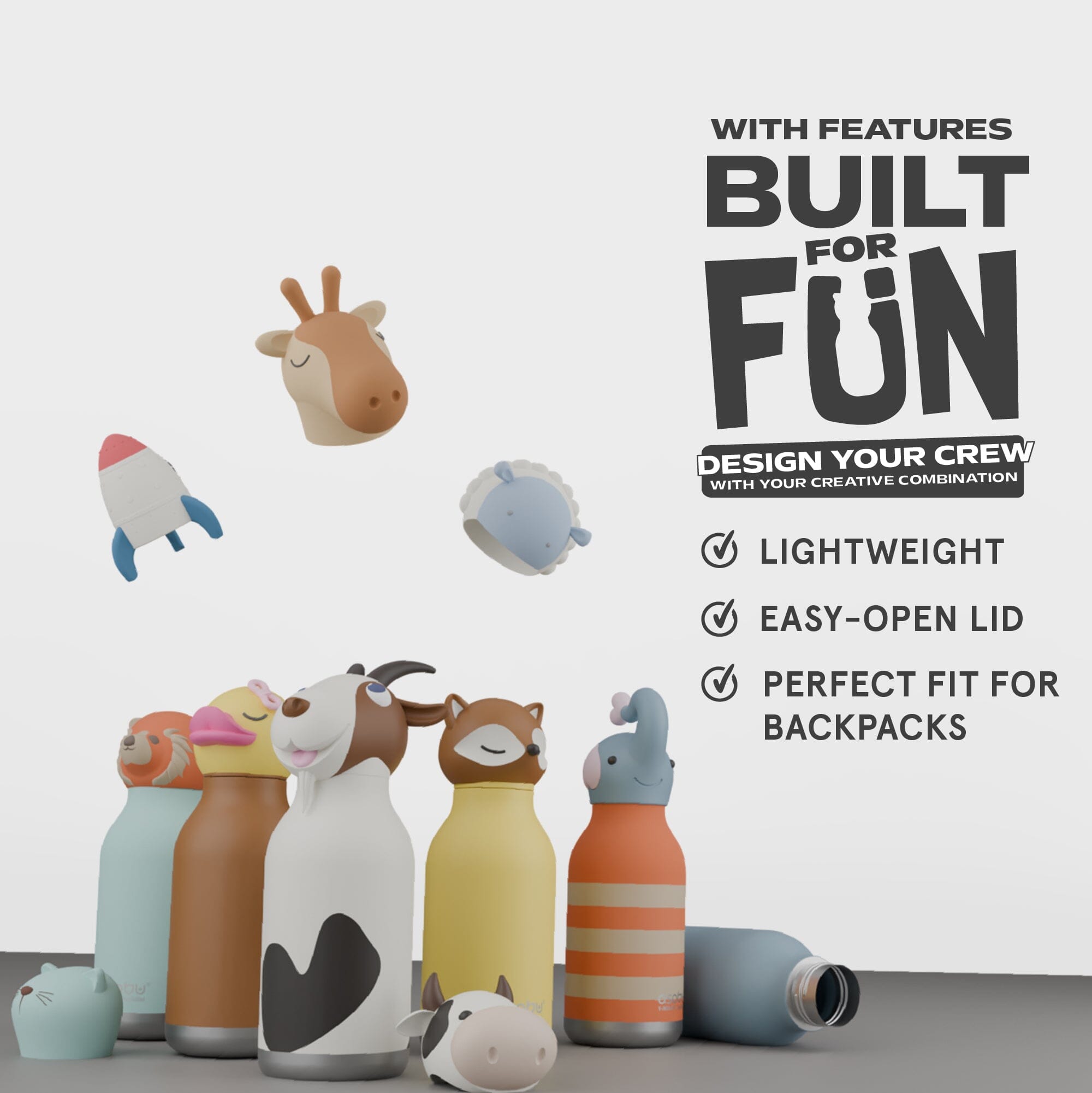 asobu Bestie Bottle Hase -Bubbles- Bunny– isolierte Kindertrinkflasche 460 ml Trinkflaschen asobu 