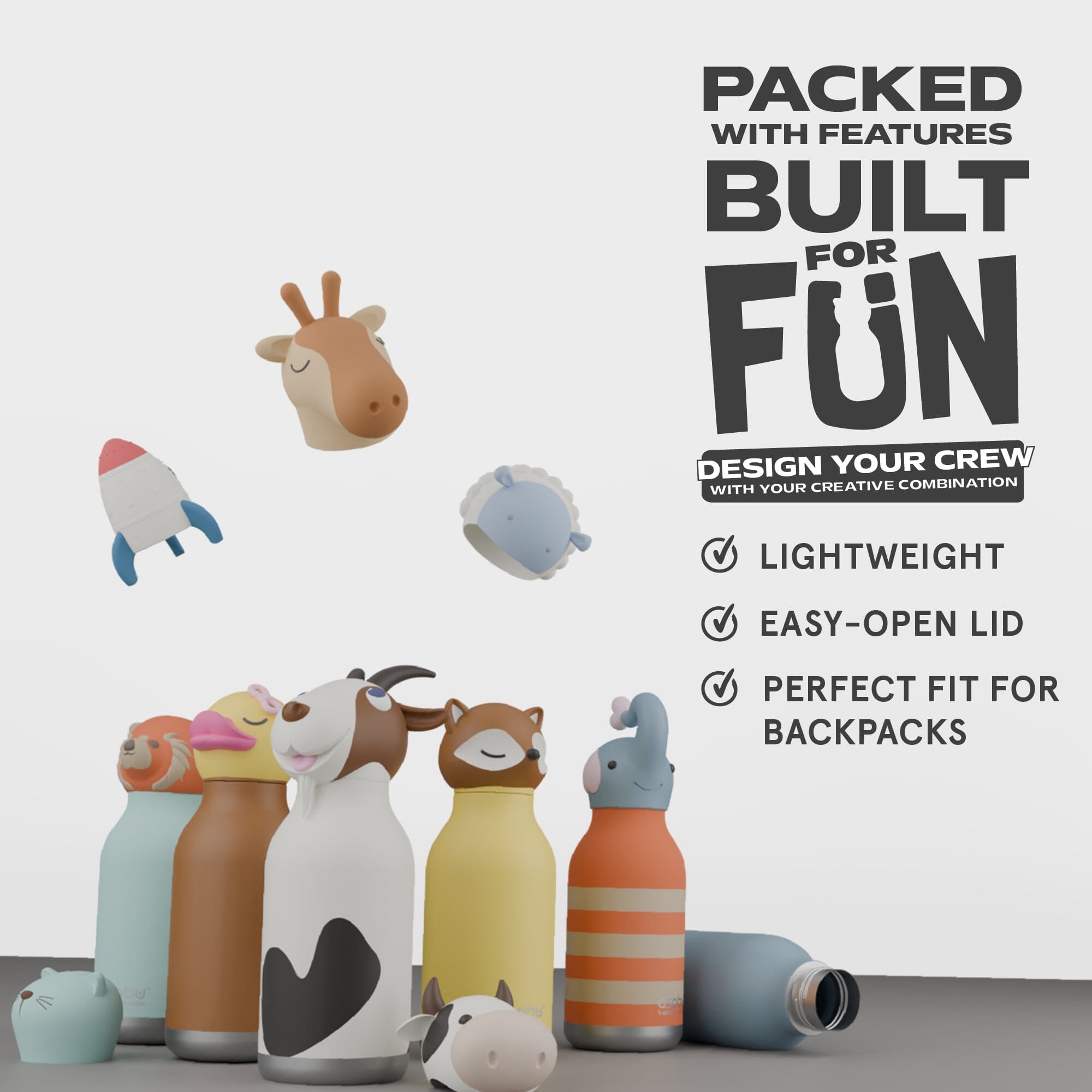 asobu Bestie Bottle Kuh - Willow - Cow – isolierte Kindertrinkflasche 460 ml Trinkflaschen asobu 