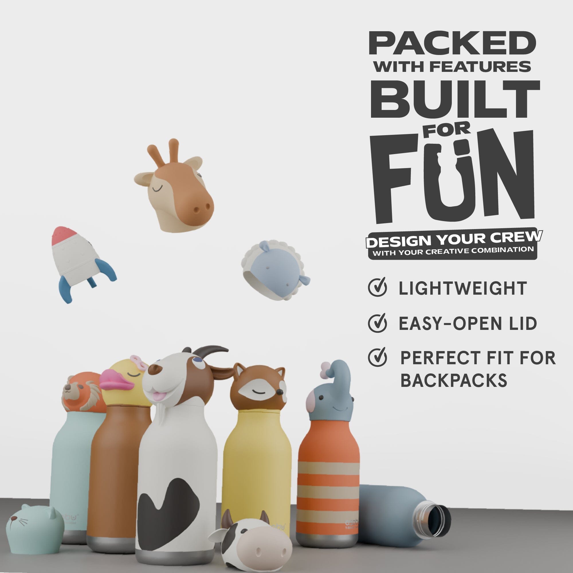 asobu Bestie Bottle Pferd - Hazel - Horse – isolierte Kindertrinkflasche 460 ml Trinkflaschen asobu 