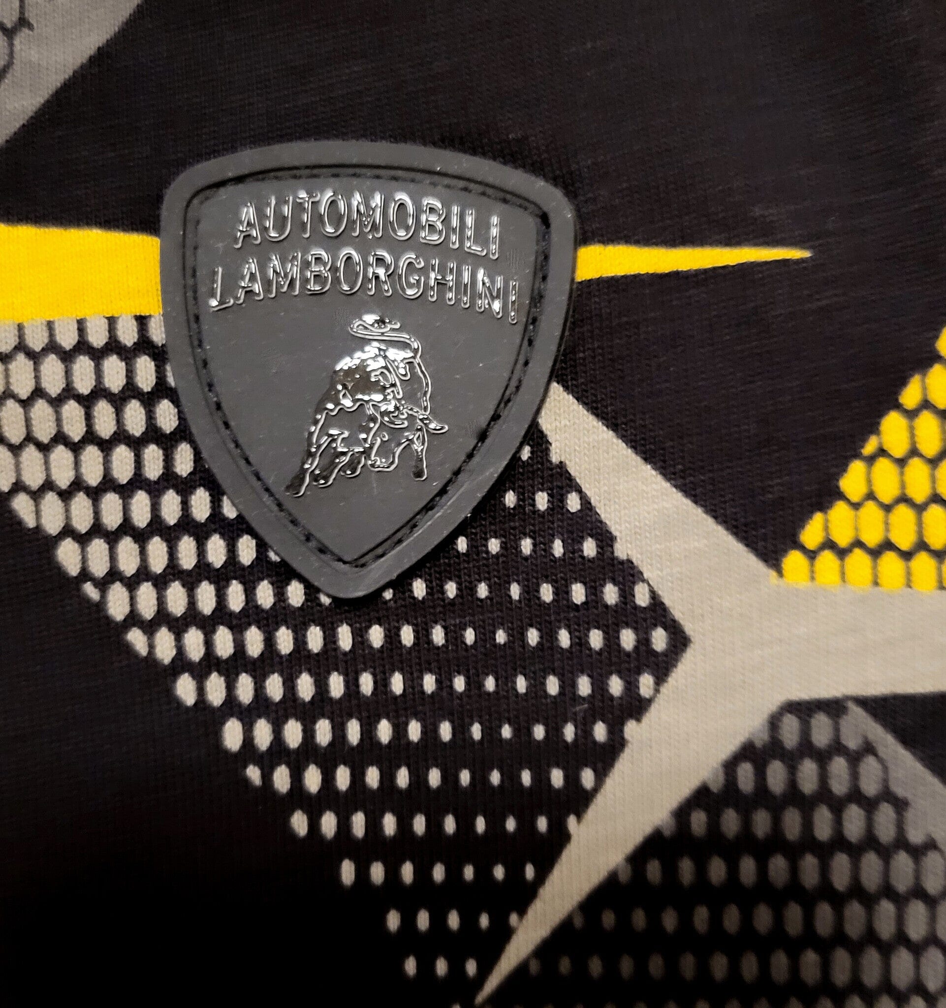 Automobili Lamborghini T-Shirt Logoprint schwarz faded all-over Y pattern T-Shirt AUTOMOBILI LAMBORGHINI KIDSWEAR 