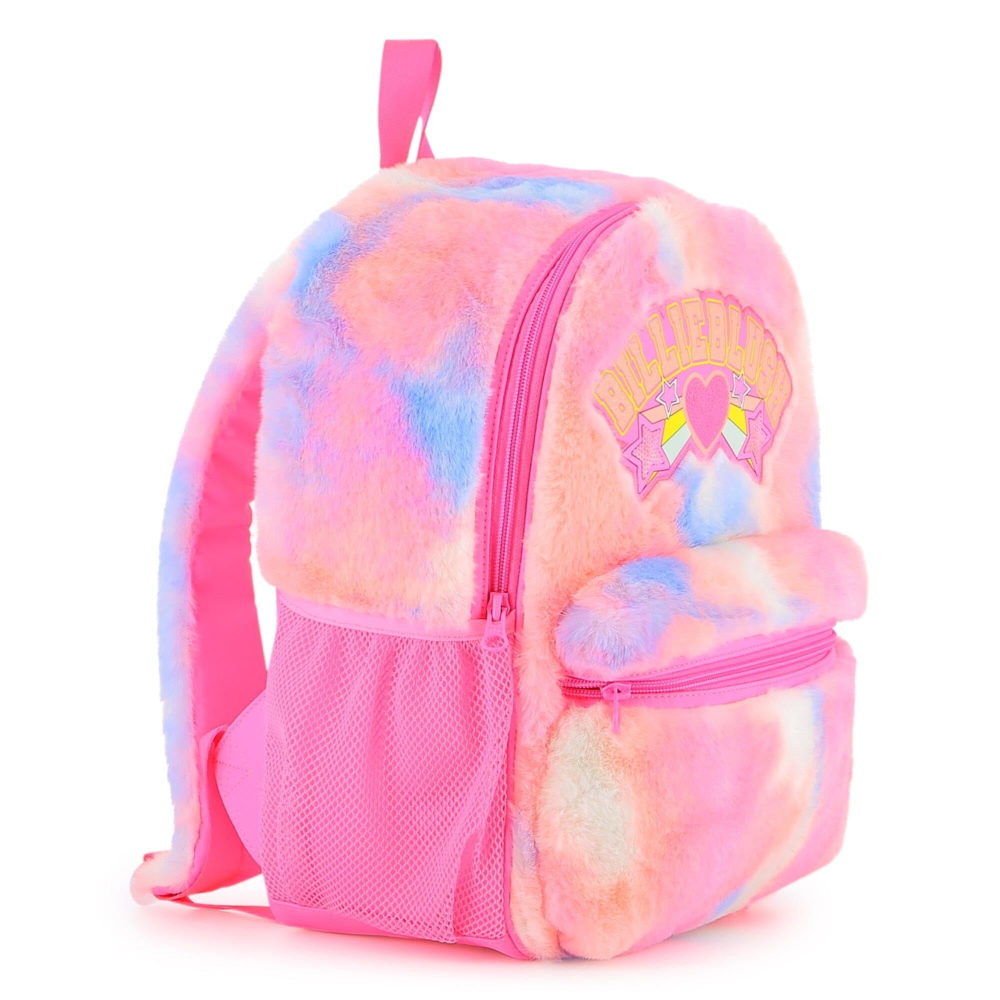 BILLIEBLUSH Flauschiger Rucksack Schultasche mit Herz, Stern & Regenbogen, bunt Rucksäcke Billieblush 