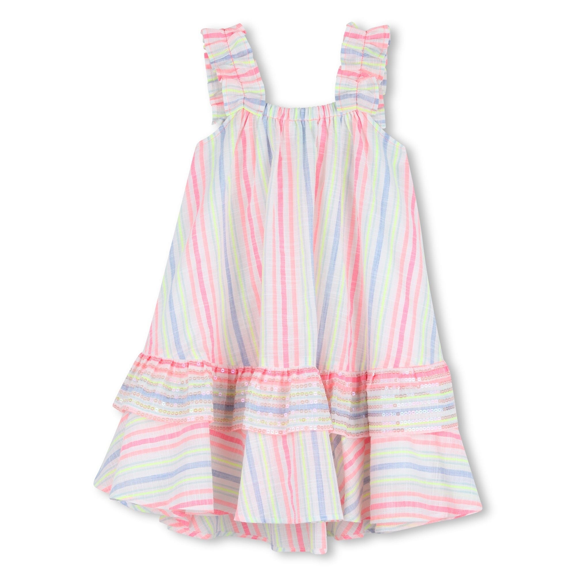 BILLIEBLUSH Gestreiftes Kleid mit Volants & Pailletten – Bunt Kleid Billieblush 