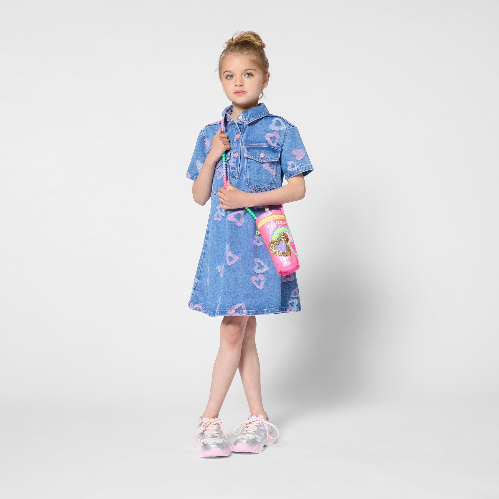 BILLIEBLUSH Jeanskleid „Janim“ – Denim-Liebling mit Herzprint. Kleid Billieblush 